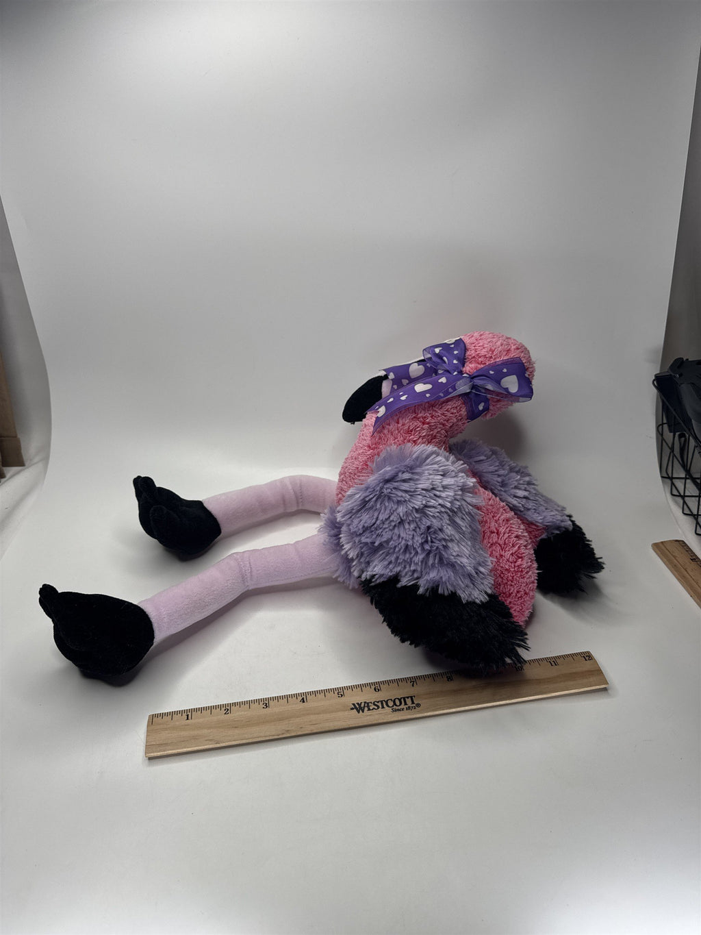 Pink Flamingo Stuffed Plush Toy Lavender Feet Long Legs Large Soft Decor