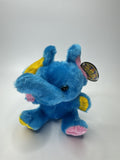 ToyMax Blue Elephant Plush Stuffed Animal Pink Yellow Soft Toy Collectible