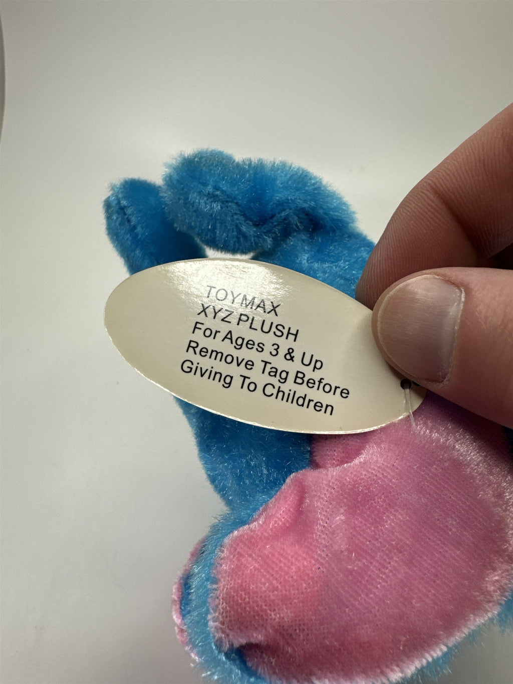 ToyMax Blue Elephant Plush Stuffed Animal Pink Yellow Soft Toy Collectible
