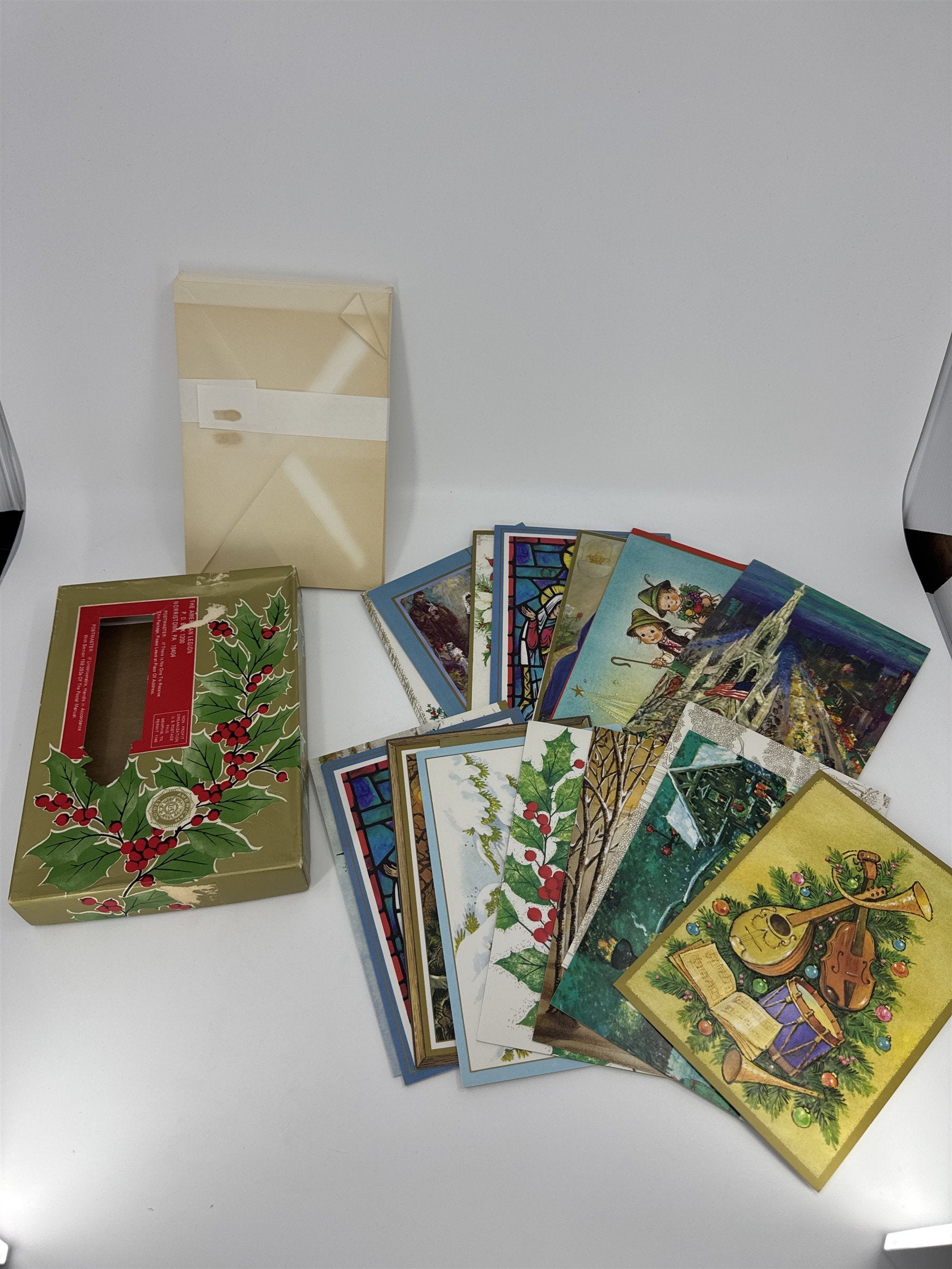 Vintage Religious Christmas Card Lot 19 NOS Assorted Lot Famous Artist Studios