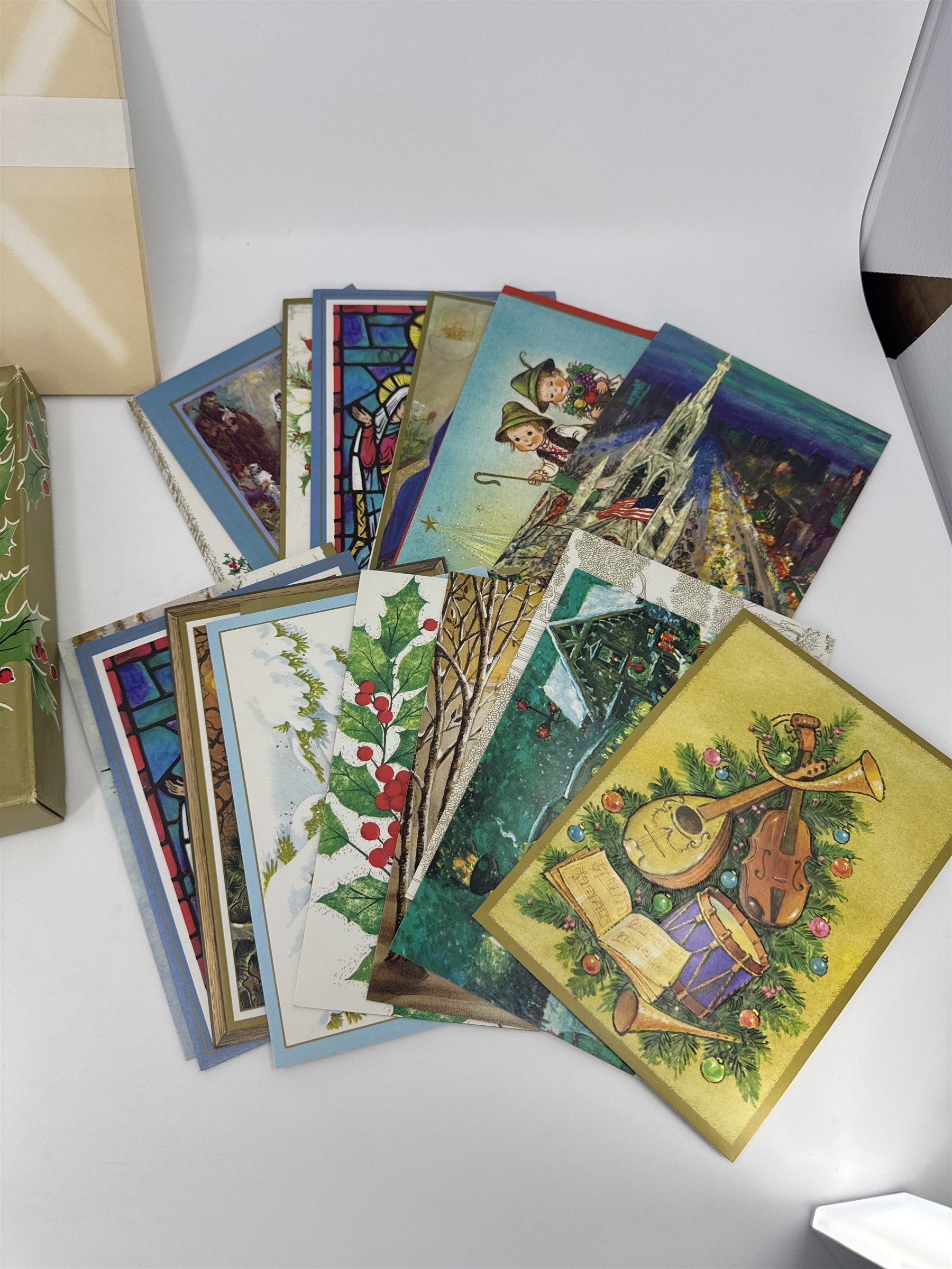 Vintage Religious Christmas Card Lot 19 NOS Assorted Lot Famous Artist Studios