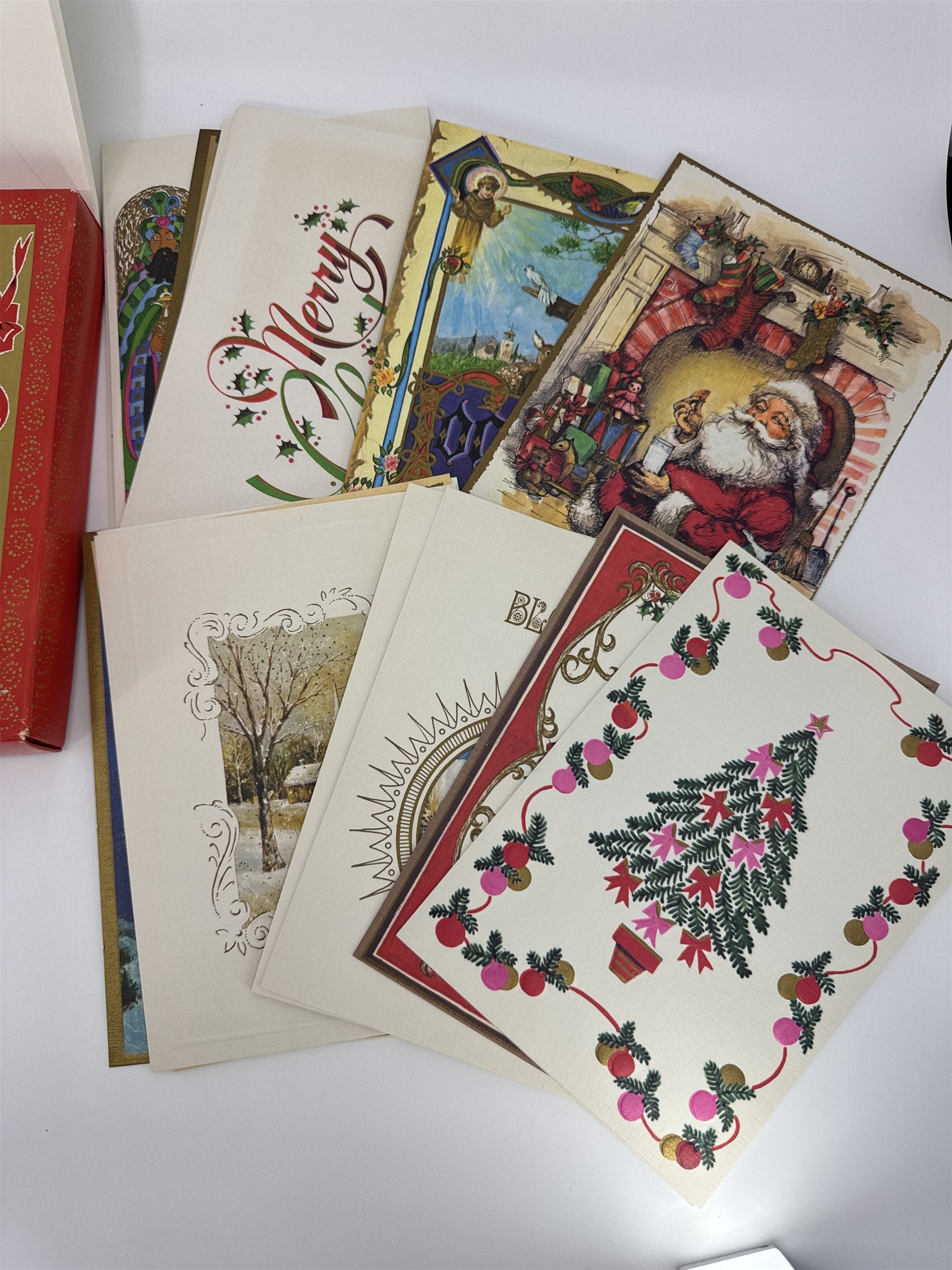 Vintage Religious Christmas Card Lot 18 NOS Assorted Lot Famous Artist Studios