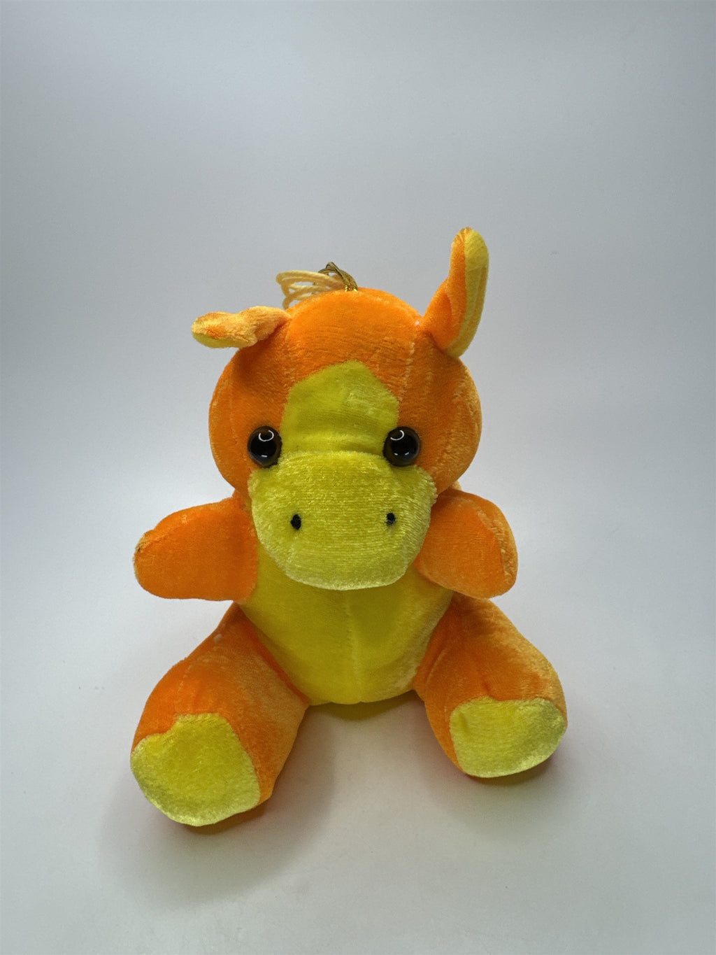 Orange Yellow Plush Horse Pony Donkey Stuffed Animal Hanging Ornament