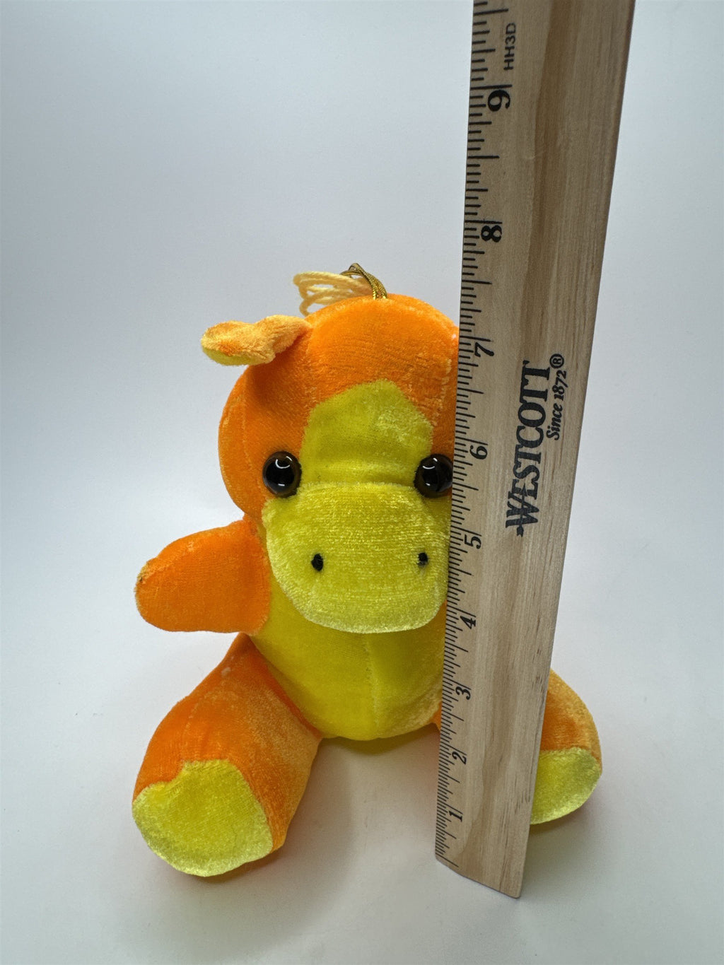 Orange Yellow Plush Horse Pony Donkey Stuffed Animal Hanging Ornament