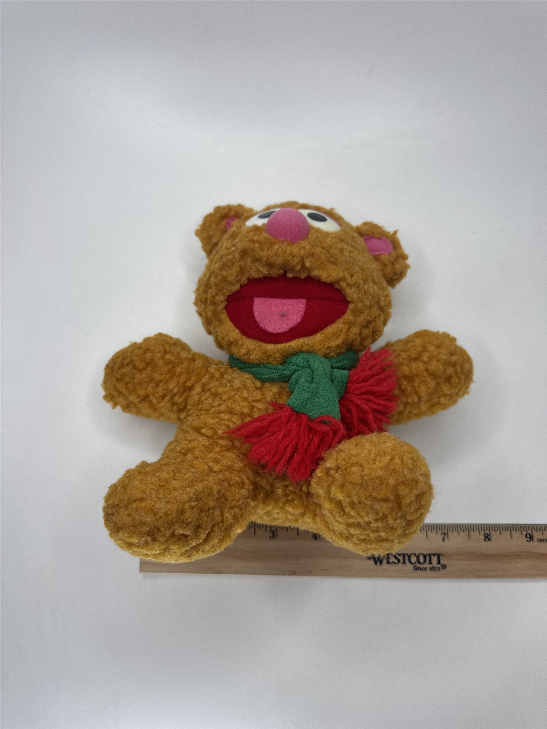 VTG 1987 Baby Fozzie Bear Plush Muppets Stuffed Animal w/ Scarf Henson