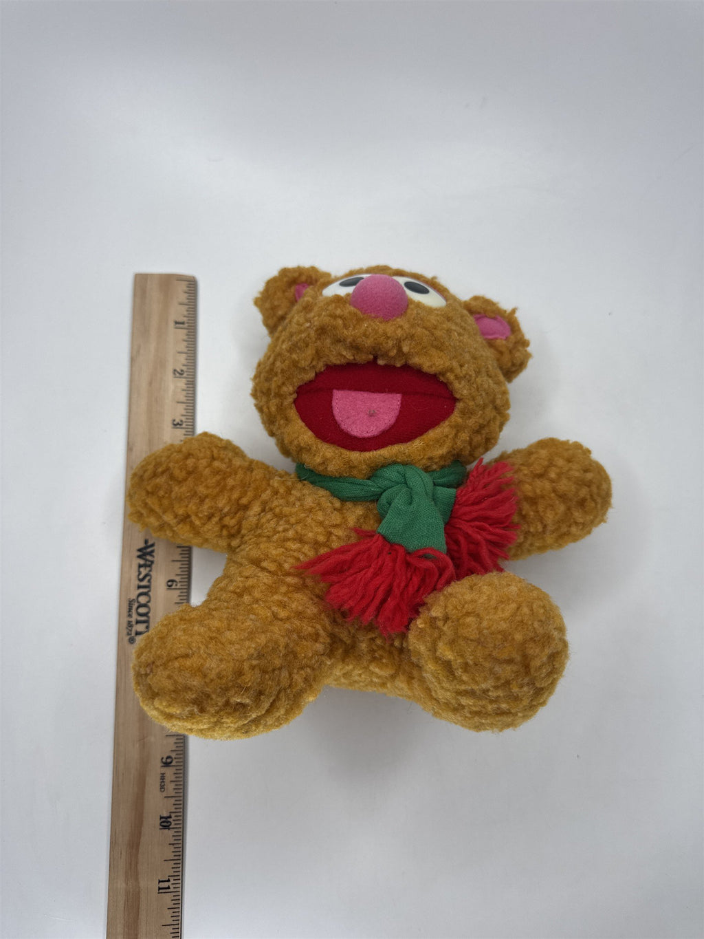 VTG 1987 Baby Fozzie Bear Plush Muppets Stuffed Animal w/ Scarf Henson