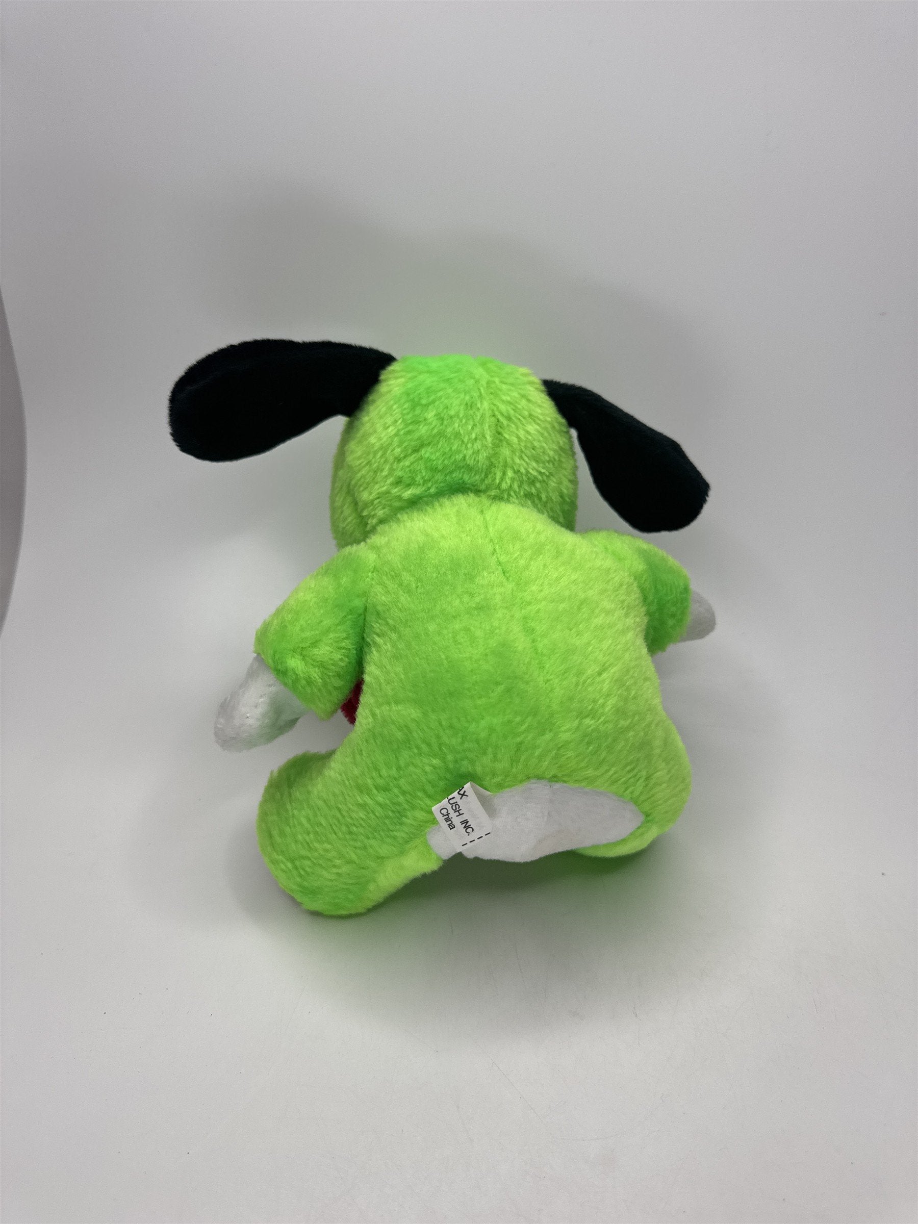ToyMax Lime Green Dog Puppy Plush Stuffed Animal Pink Scarf Collectible