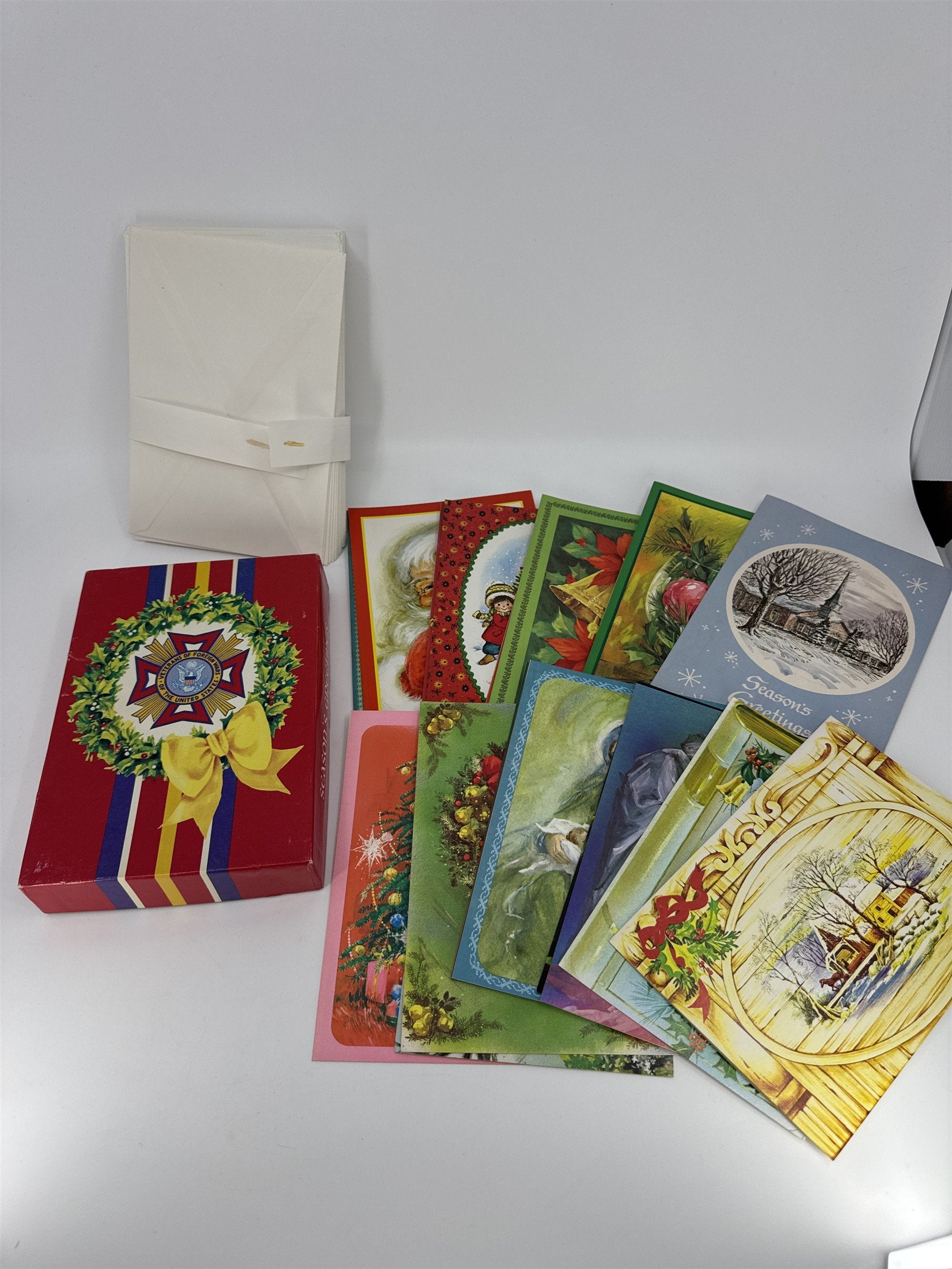 Vintage Christmas Card Lot 19 NOS Assorted Doehla Inc. Veterans Of Foreign Wars