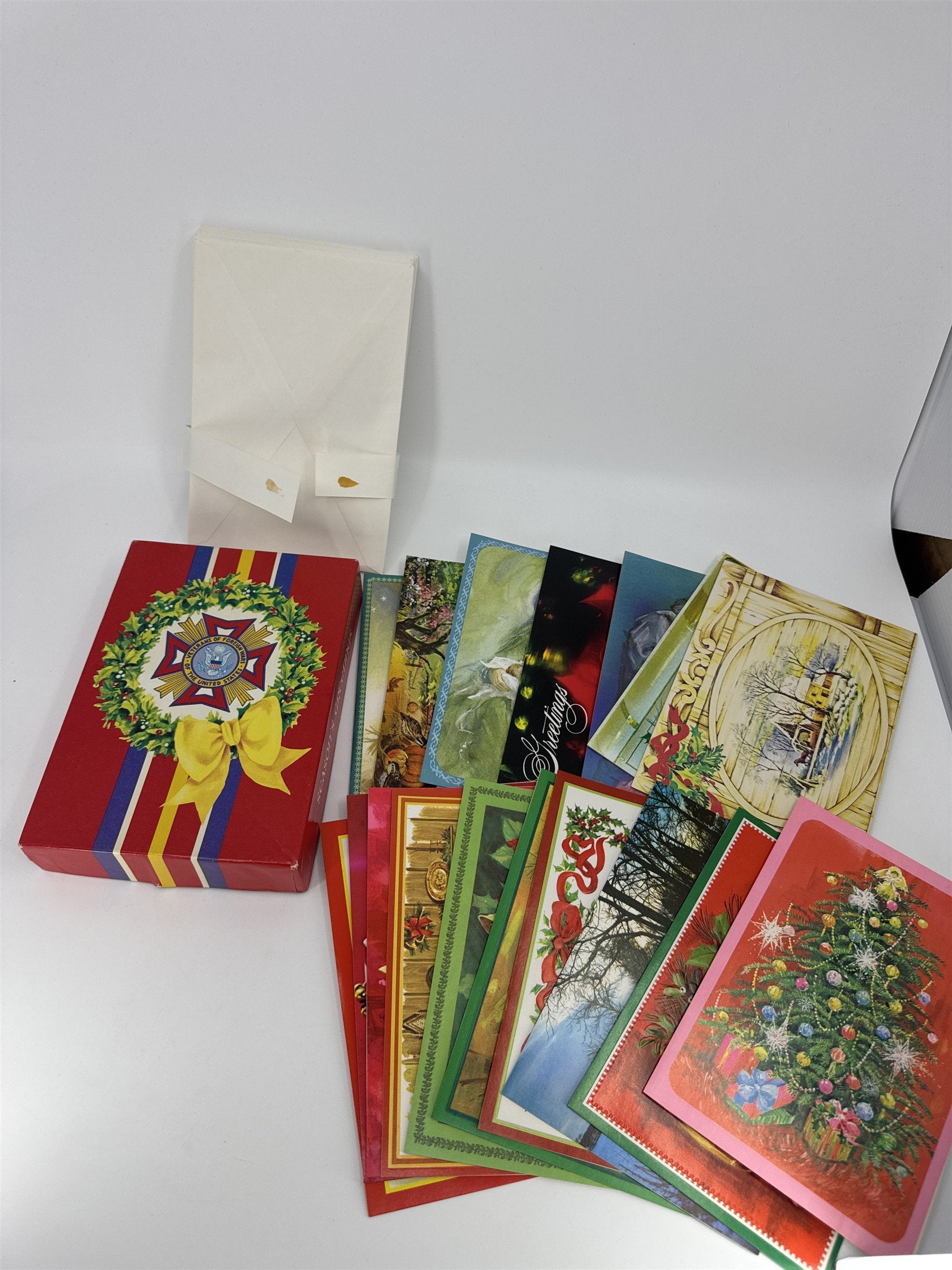 Vintage Christmas Card Lot 19 NOS Assorted Doehla Inc. Veterans Of Foreign Wars