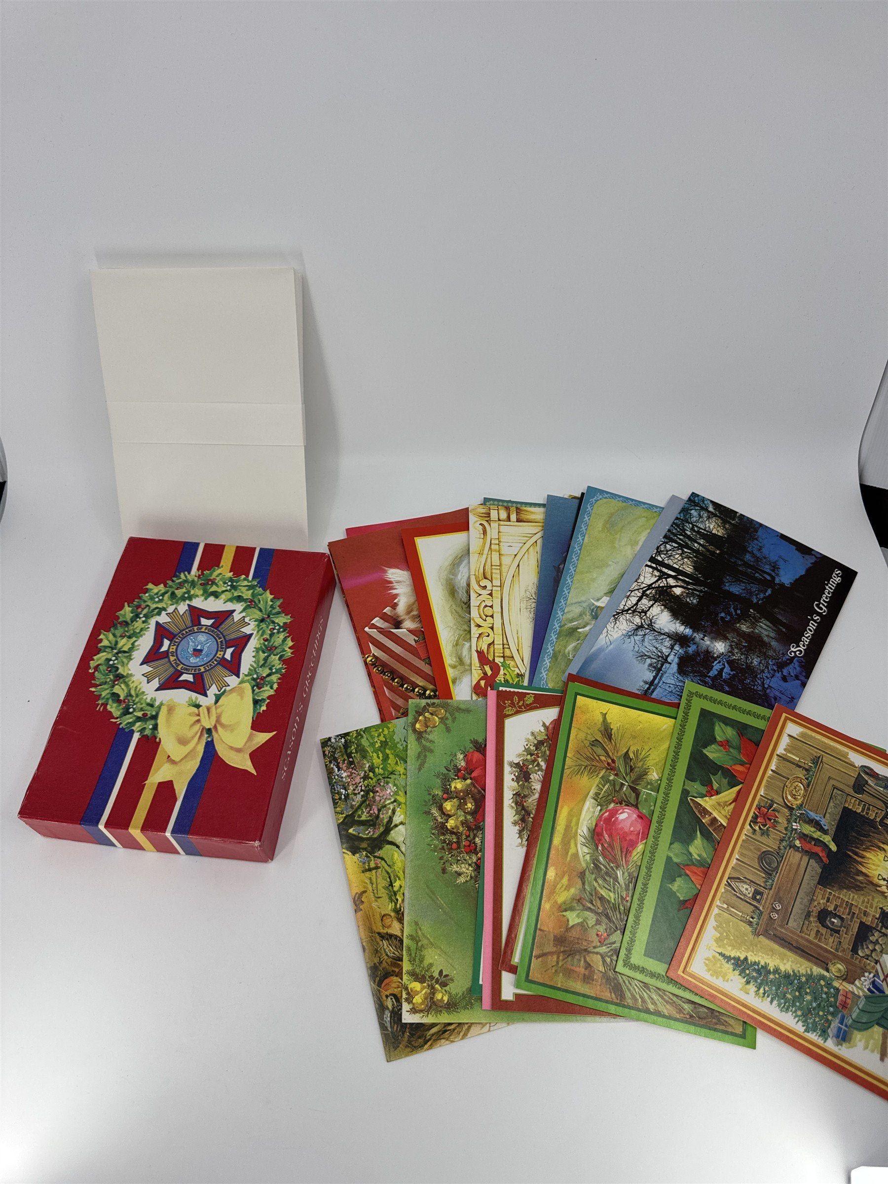 Vintage Christmas Card Lot 21 NOS Assorted Doehla Inc. Veterans Of Foreign Wars