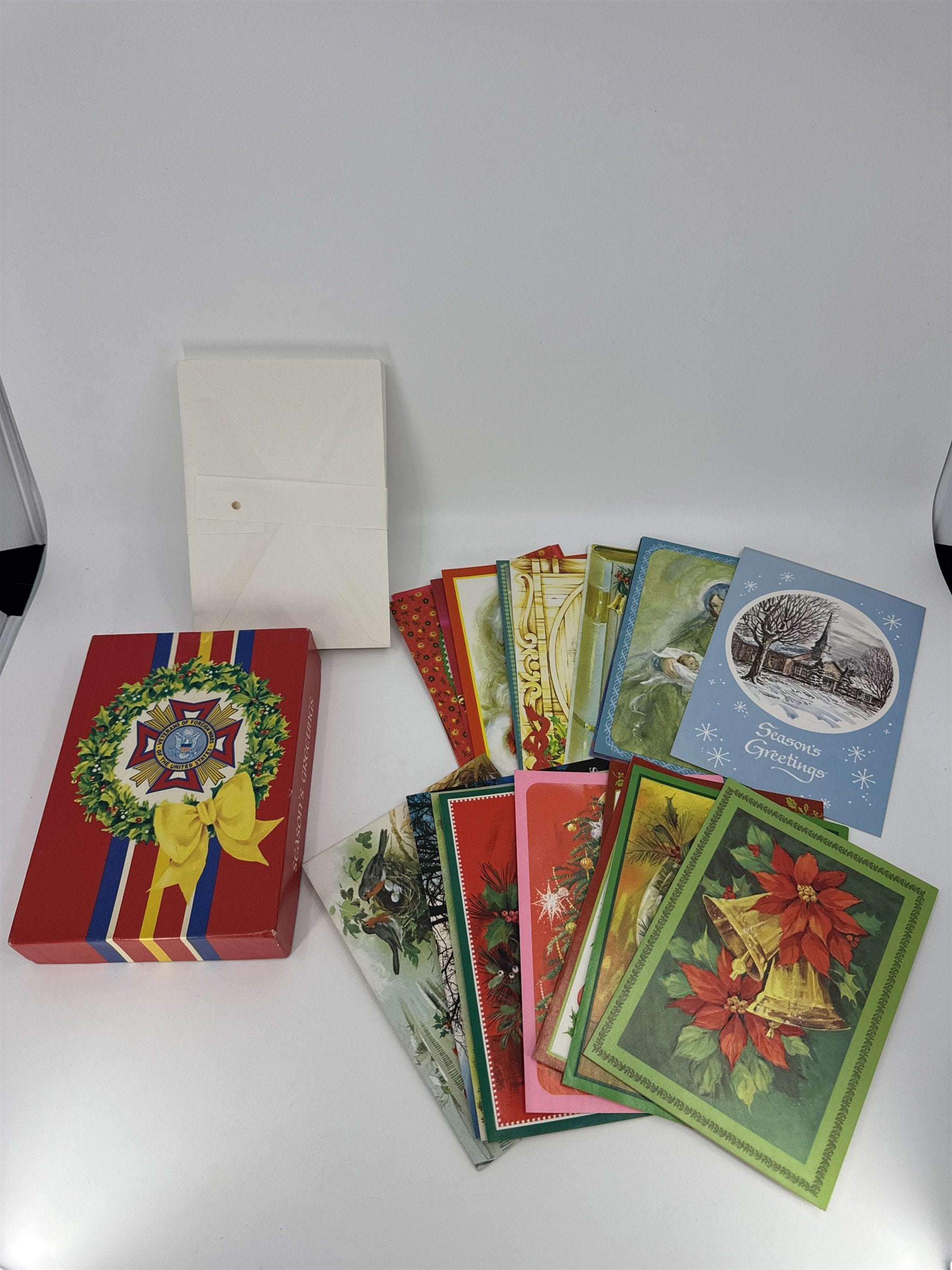 Vintage Christmas Card Lot 21 NOS Assorted Doehla Inc. Veterans Of Foreign Wars