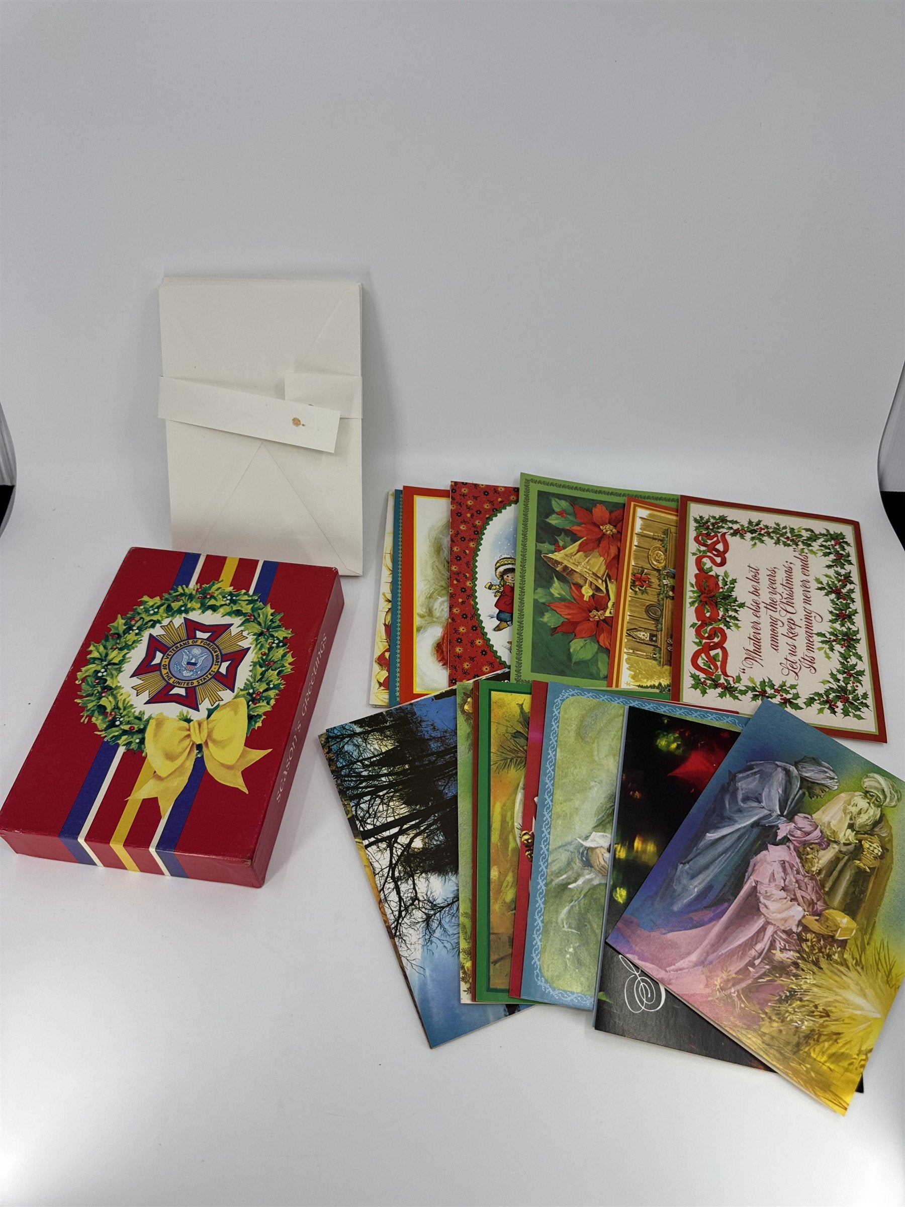 Vintage Christmas Card Lot 19 NOS Assorted Doehla Inc. Veterans Of Foreign Wars