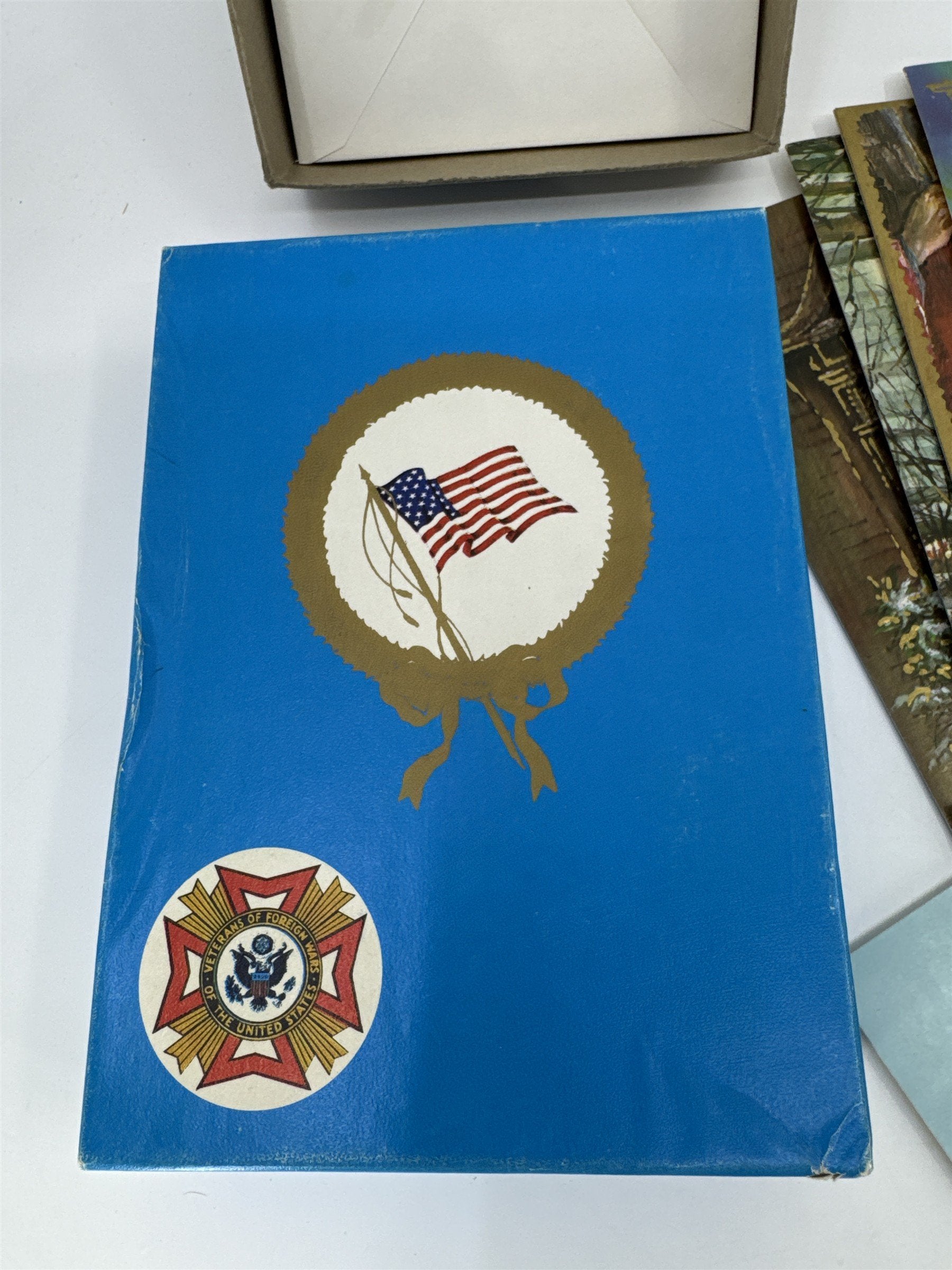 Vintage Christmas Card Lot 11 Assorted USA Veterans Of Foreign Wars Cards