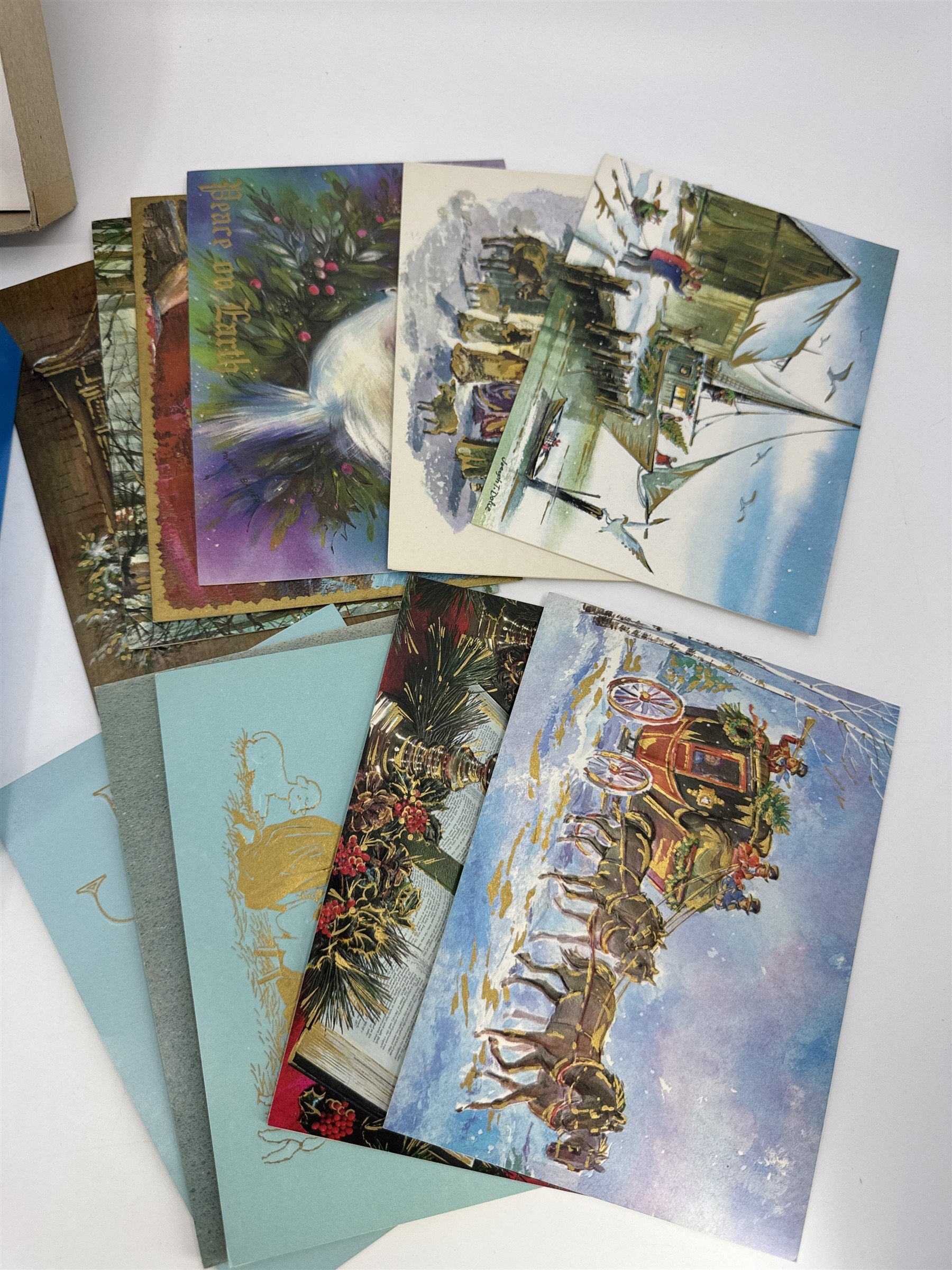 Vintage Christmas Card Lot 11 Assorted USA Veterans Of Foreign Wars Cards
