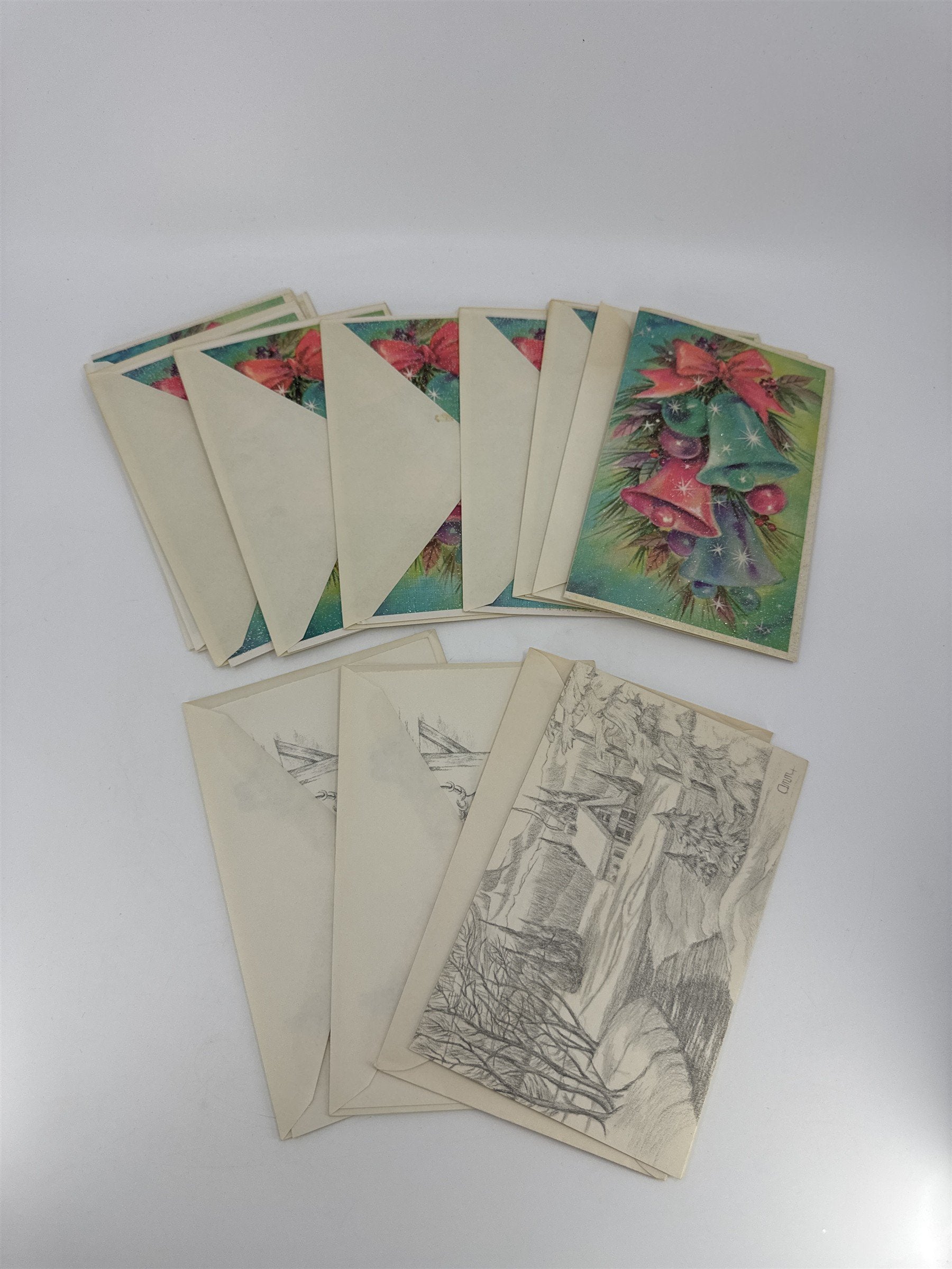 Vintage Christmas Card Lot 11 Assorted Greeting Christmas Holiday Cards
