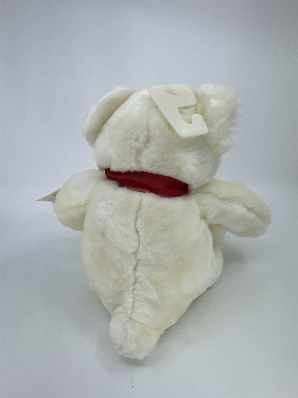 Valentine's Day White Stuffed Animal Teddy Bear with Red Bow And Heart Paws