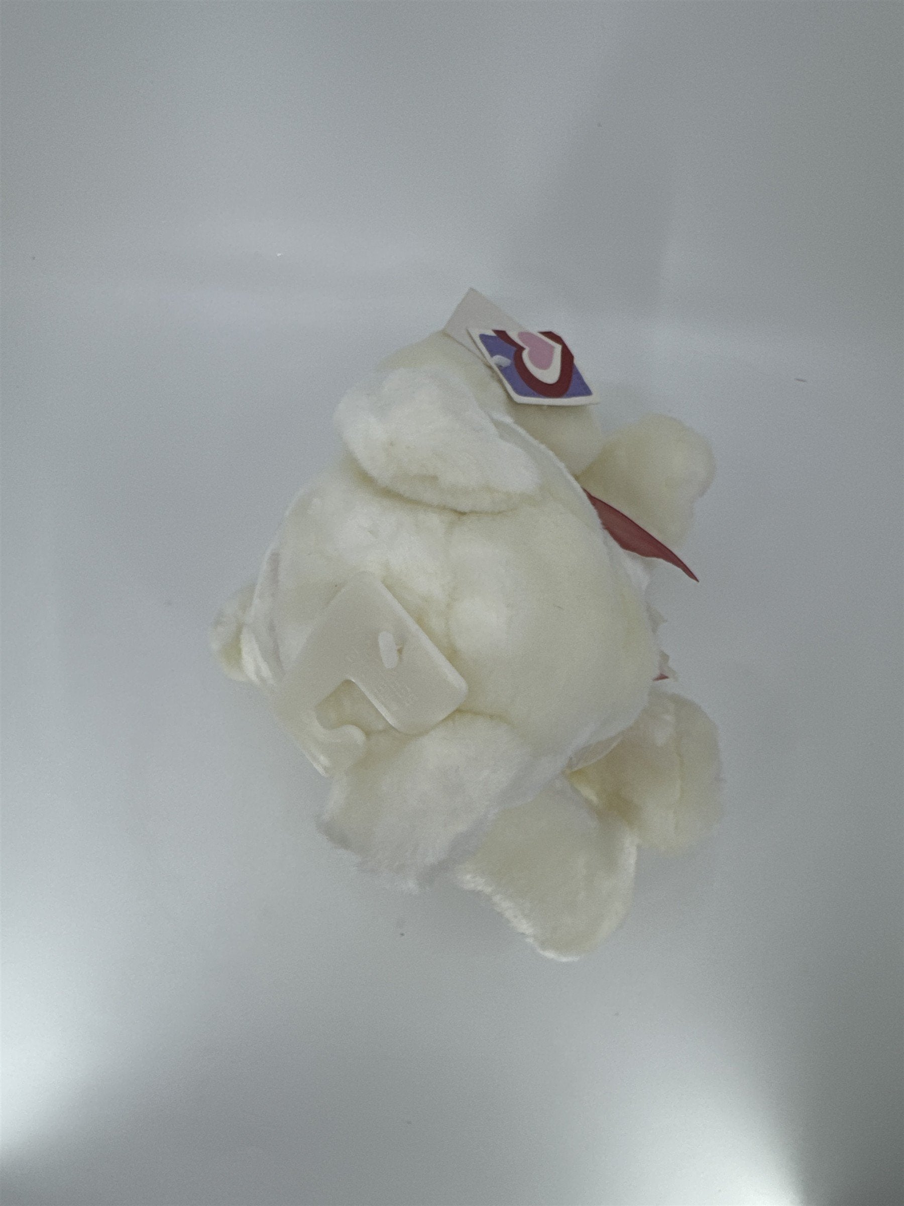 Valentine's Day White Stuffed Animal Teddy Bear with Red Bow And Heart Paws