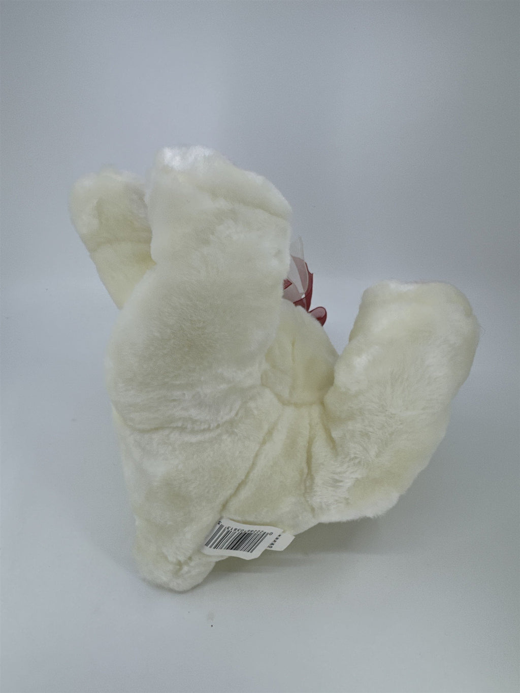 Valentine's Day White Stuffed Animal Teddy Bear with Red Bow And Heart Paws