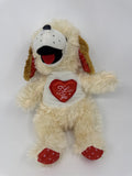 Valentine's Day White Stuffed Animal Dog with Red "I Love You" Heart On Chest