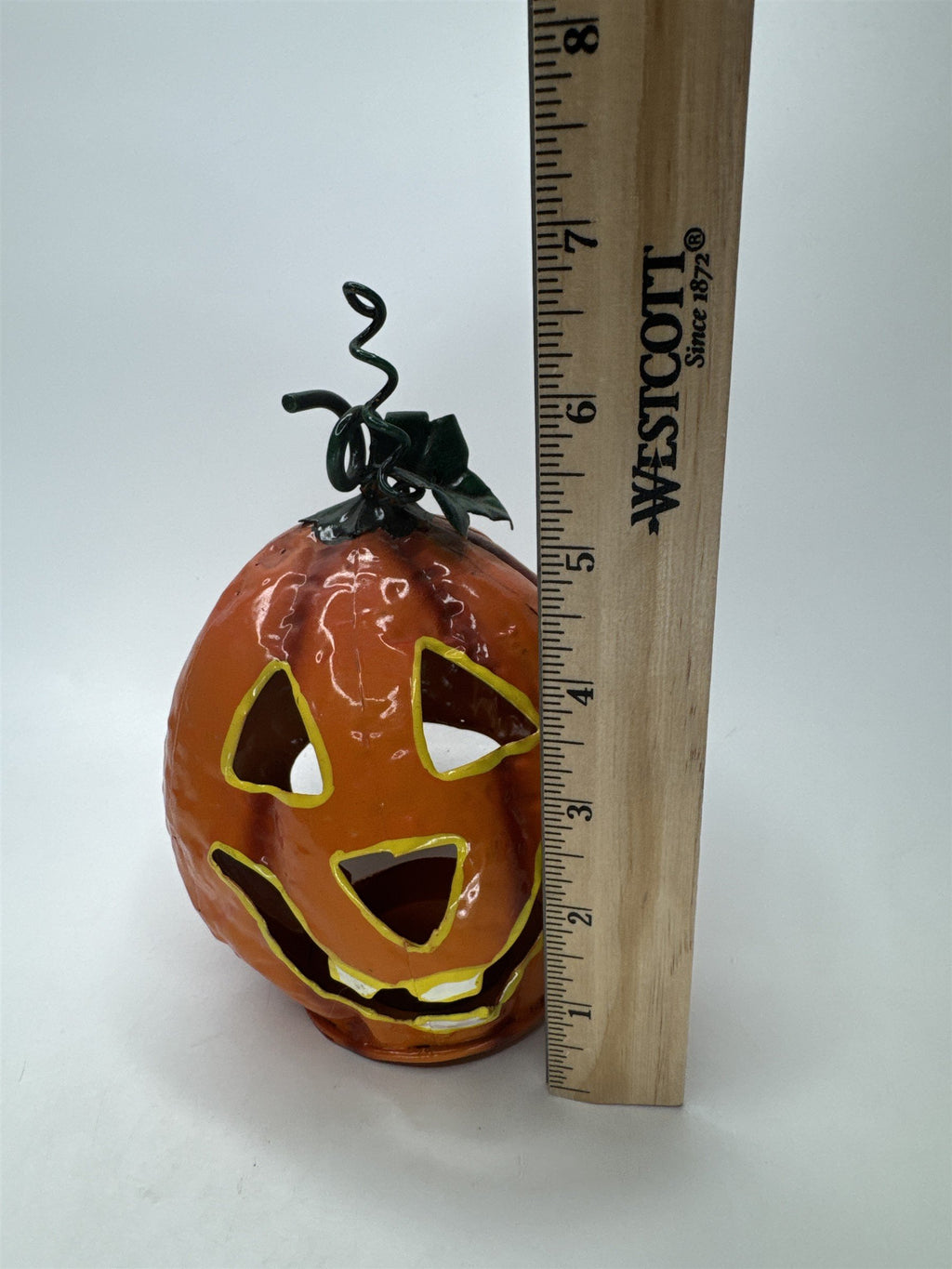 Metal Jack O Lantern Candle Holder Pumpkin Tealight Votive Halloween Decor