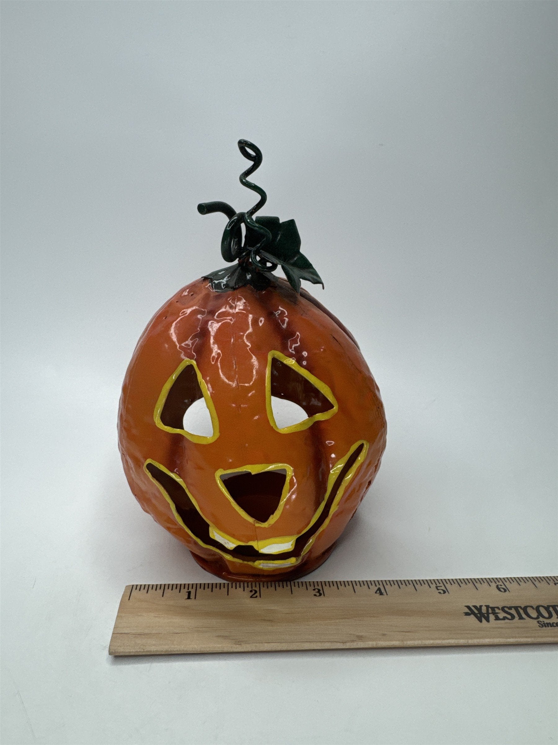 Metal Jack O Lantern Candle Holder Pumpkin Tealight Votive Halloween Decor