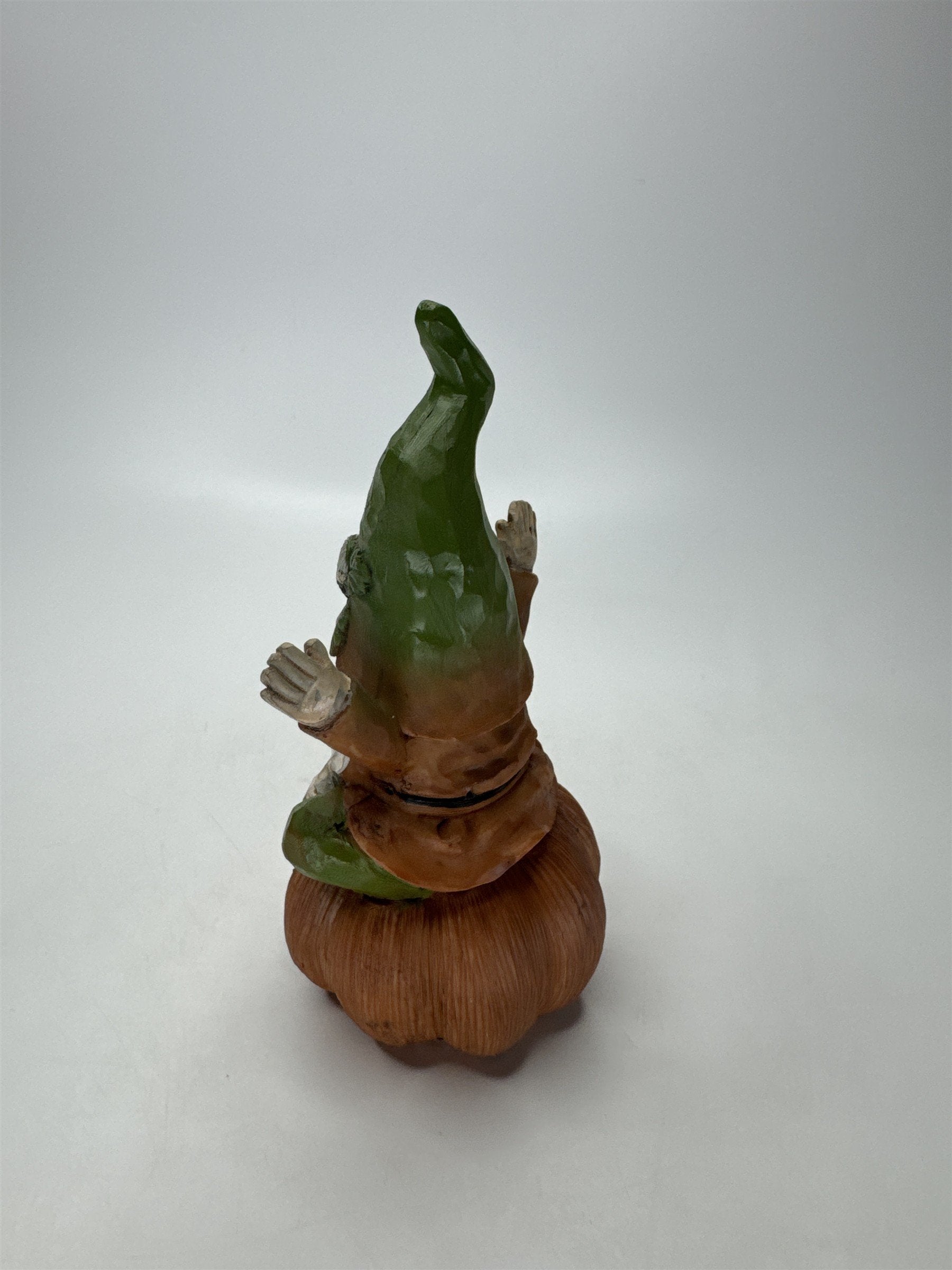 Resin Gnome Figurine Sitting on Pumpkin Fall Harvest Halloween Decor