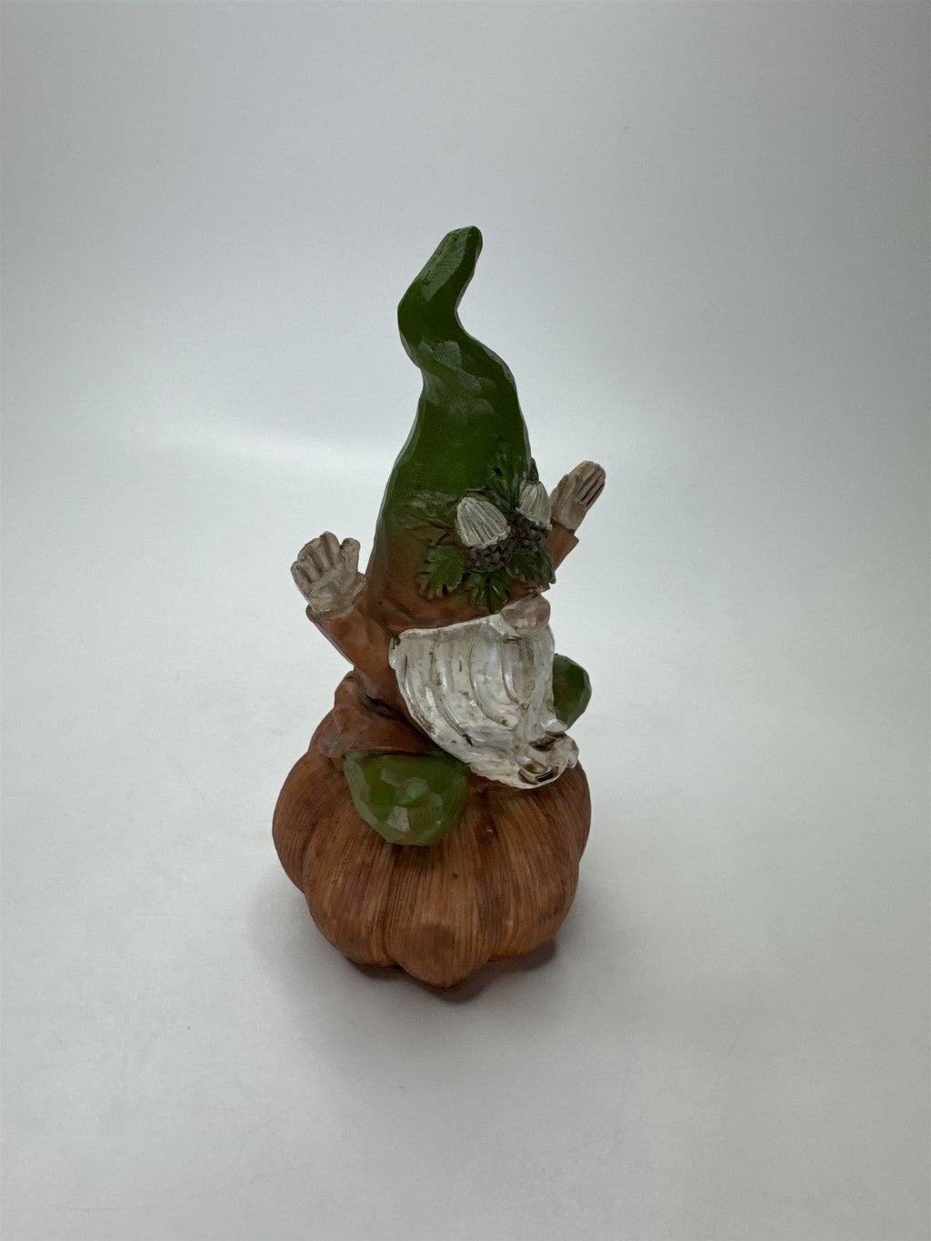 Resin Gnome Figurine Sitting on Pumpkin Fall Harvest Halloween Decor