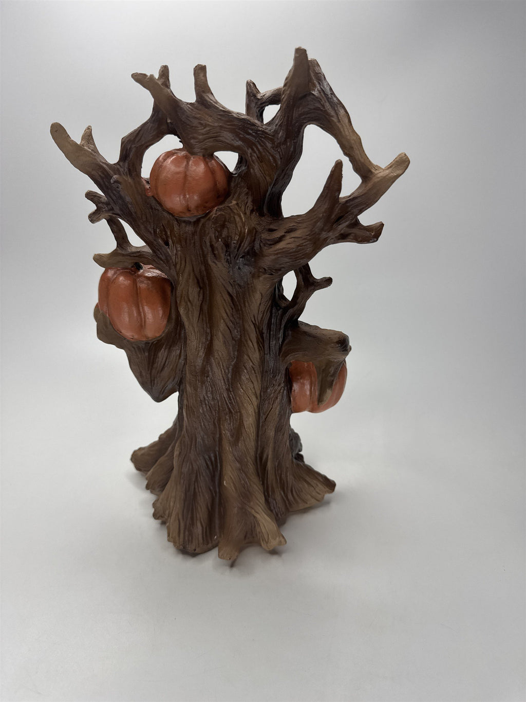 Spooky Village Lighted Haunted Resin Tree 11.75" Jack O Lantern Halloween Decor