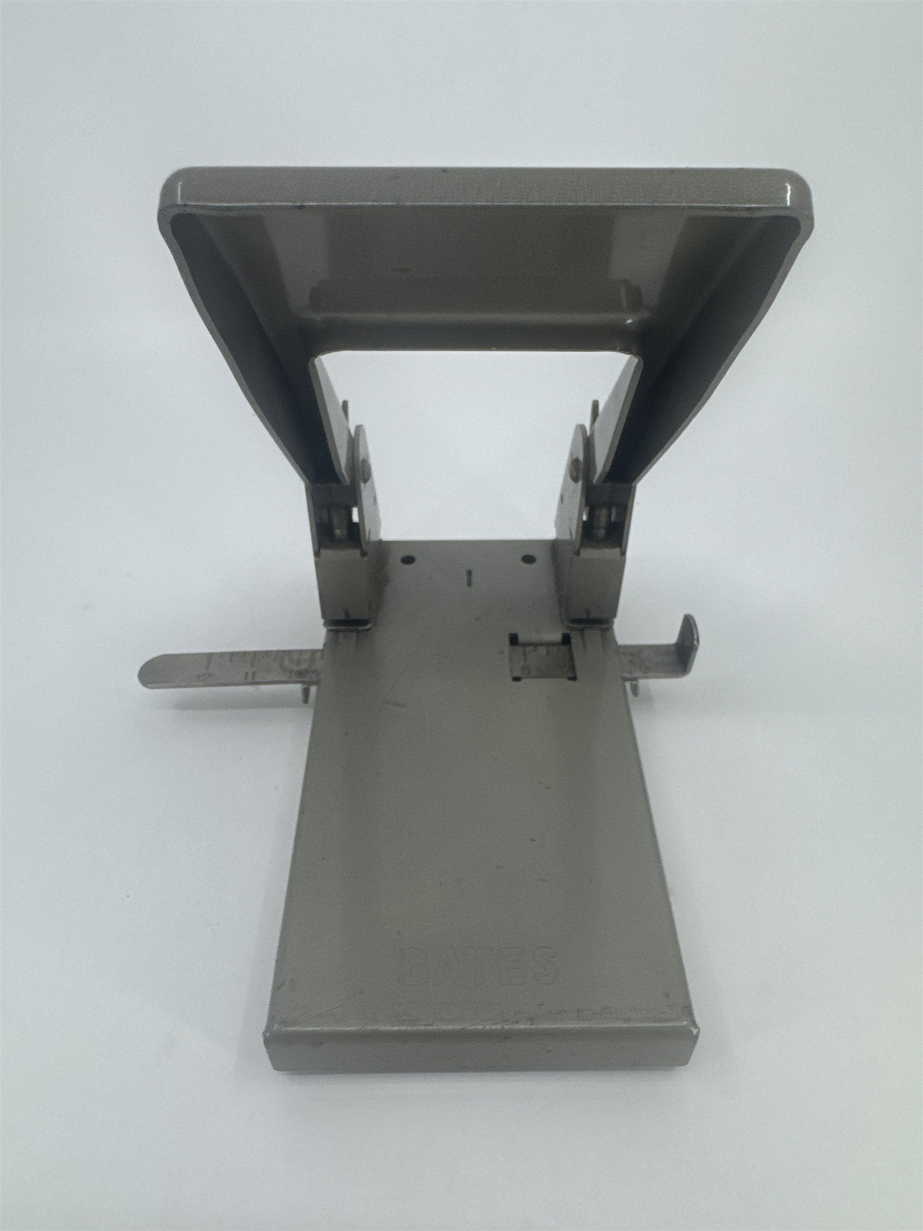 Vintage Grey Metal Bates Perforator Two Hole Punch Paper Hole Puncher