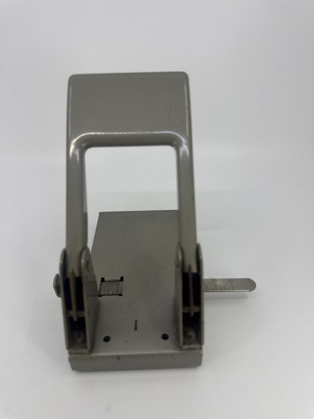 Vintage Grey Metal Bates Perforator Two Hole Punch Paper Hole Puncher