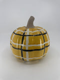 Decorative Plaid Print Orange/Black Ceramic Pumpkin Halloween/Fall/Autumn Decor