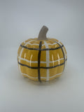 Decorative Plaid Print Orange/Black Ceramic Pumpkin Halloween/Fall/Autumn Decor