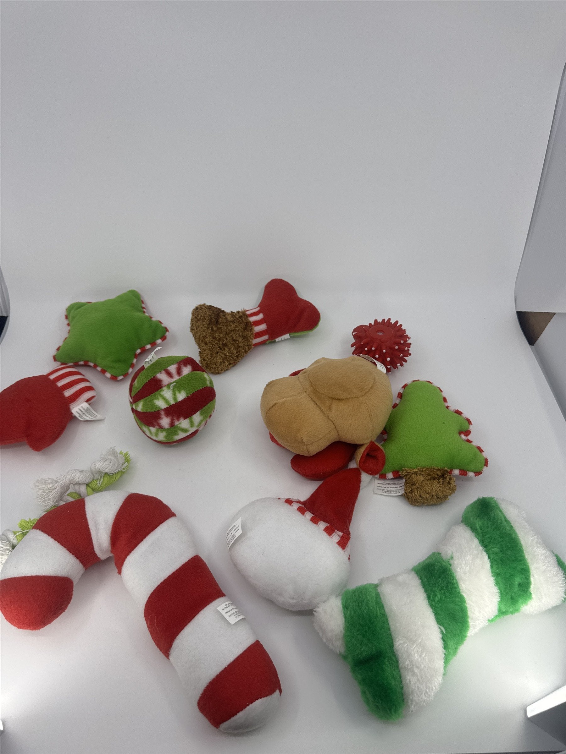 Lot Of 11 Dog Or Puppy Christmas Holiday Chew Toys Reindeer/Snowman/Mittens