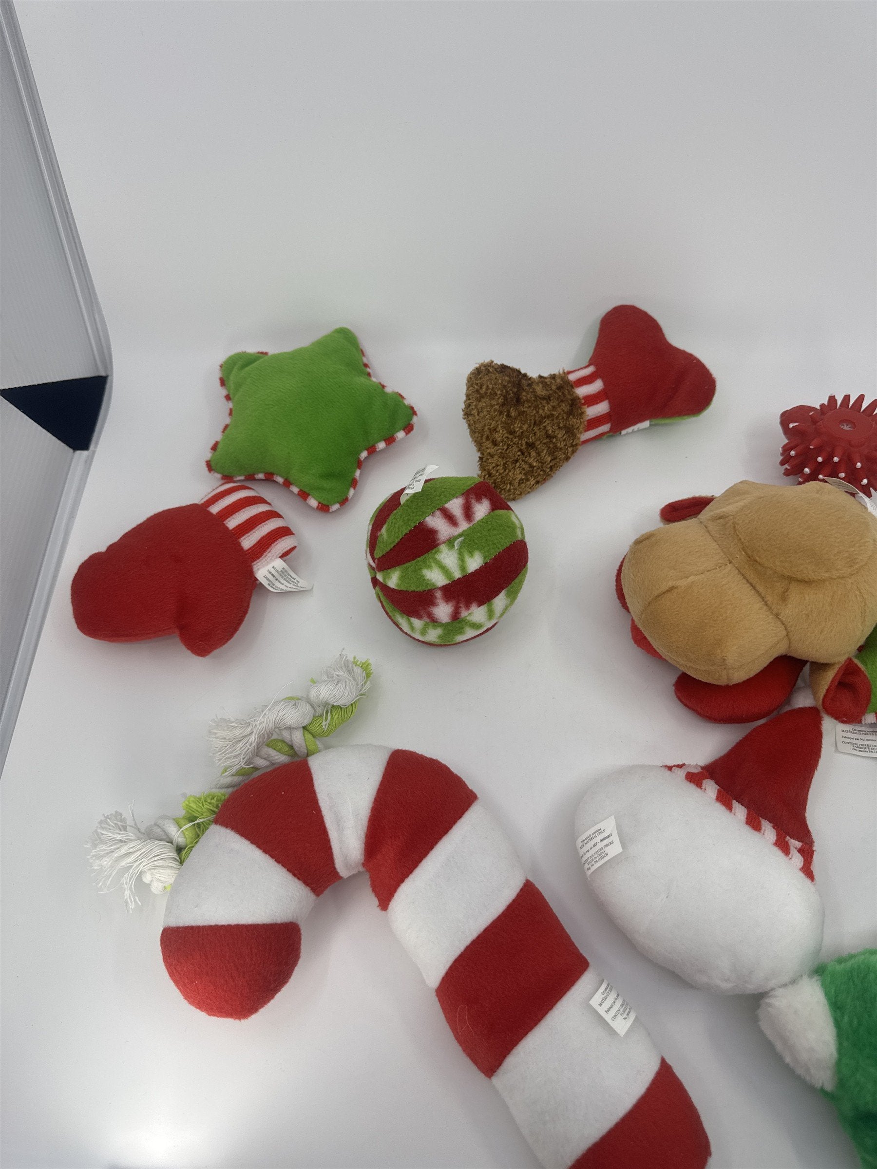Lot Of 11 Dog Or Puppy Christmas Holiday Chew Toys Reindeer/Snowman/Mittens