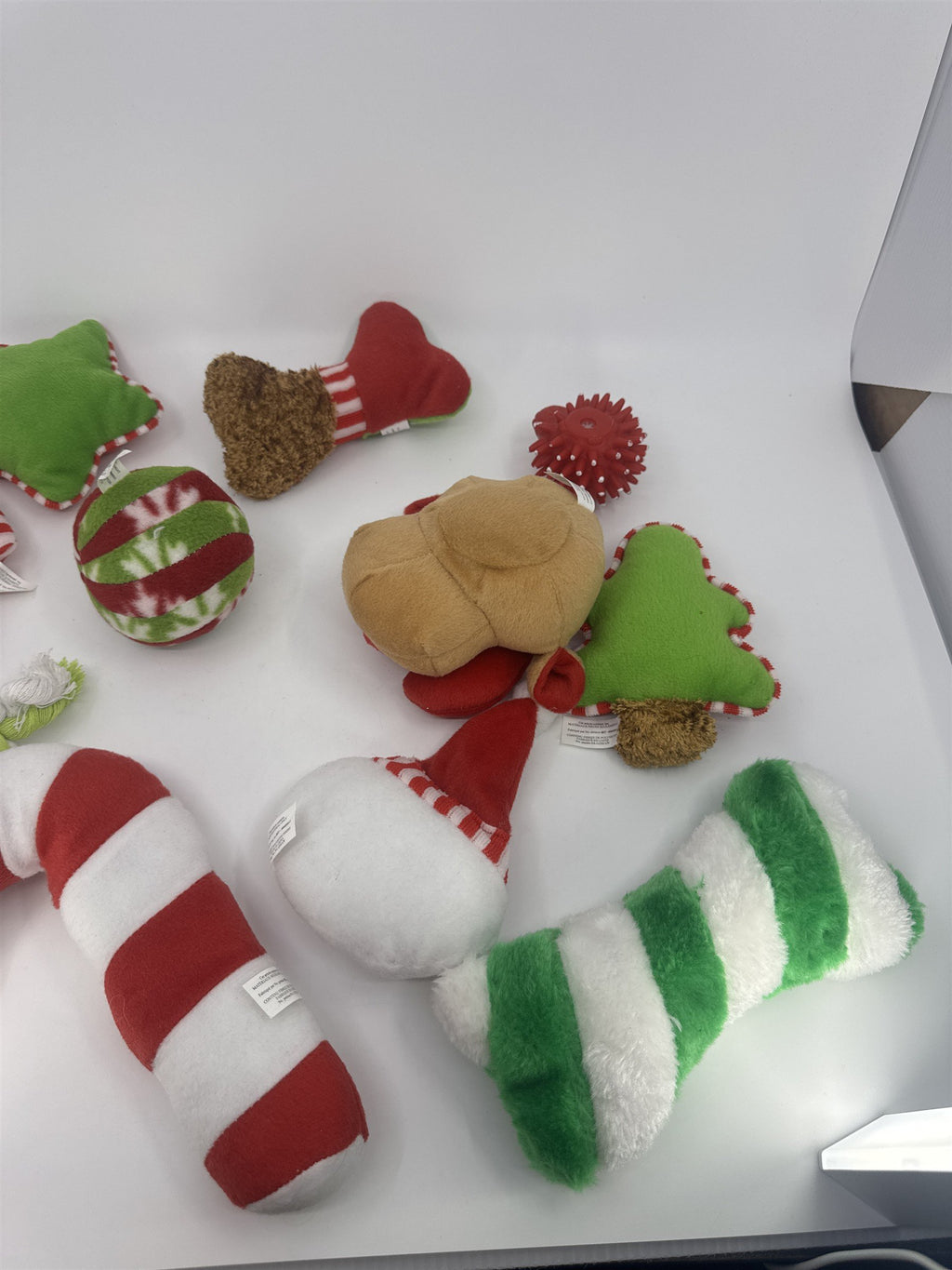 Lot Of 11 Dog Or Puppy Christmas Holiday Chew Toys Reindeer/Snowman/Mittens