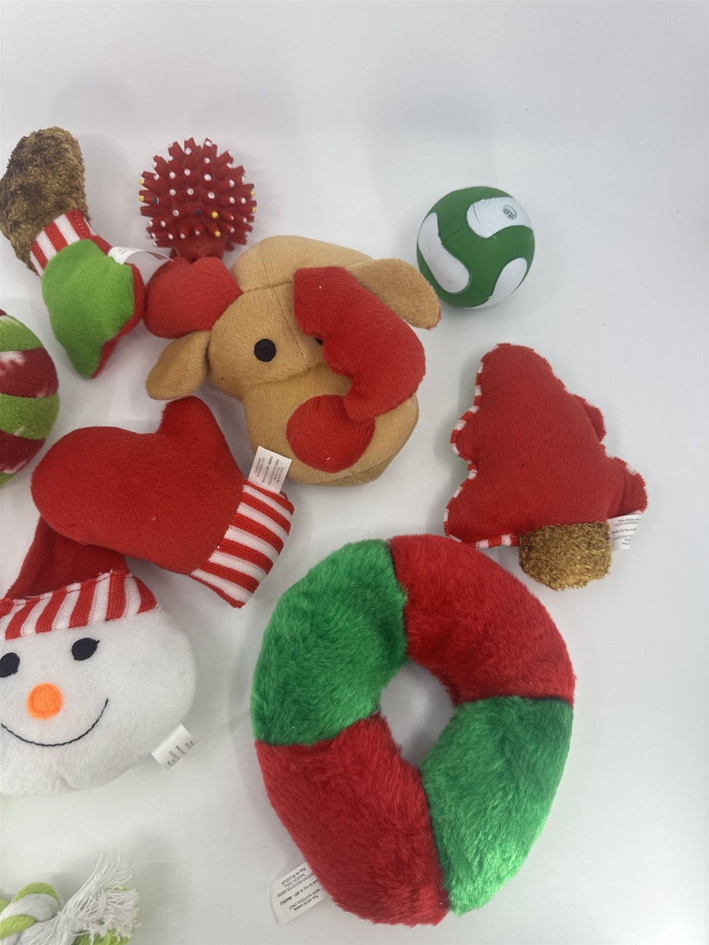 Lot Of 11 Dog Or Puppy Christmas Holiday Chew Toys Reindeer/Snowman/Mittens