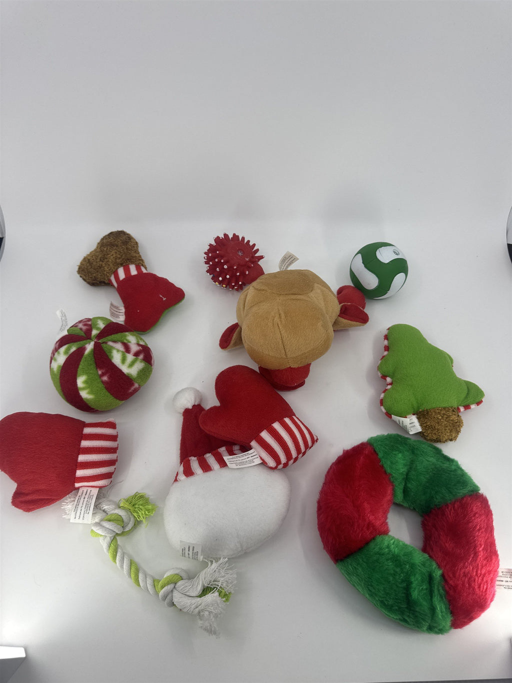 Lot Of 11 Dog Or Puppy Christmas Holiday Chew Toys Reindeer/Snowman/Mittens