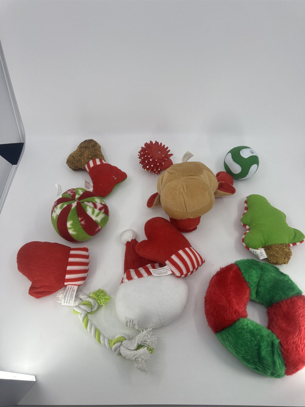 Lot Of 11 Dog Or Puppy Christmas Holiday Chew Toys Reindeer/Snowman/Mittens