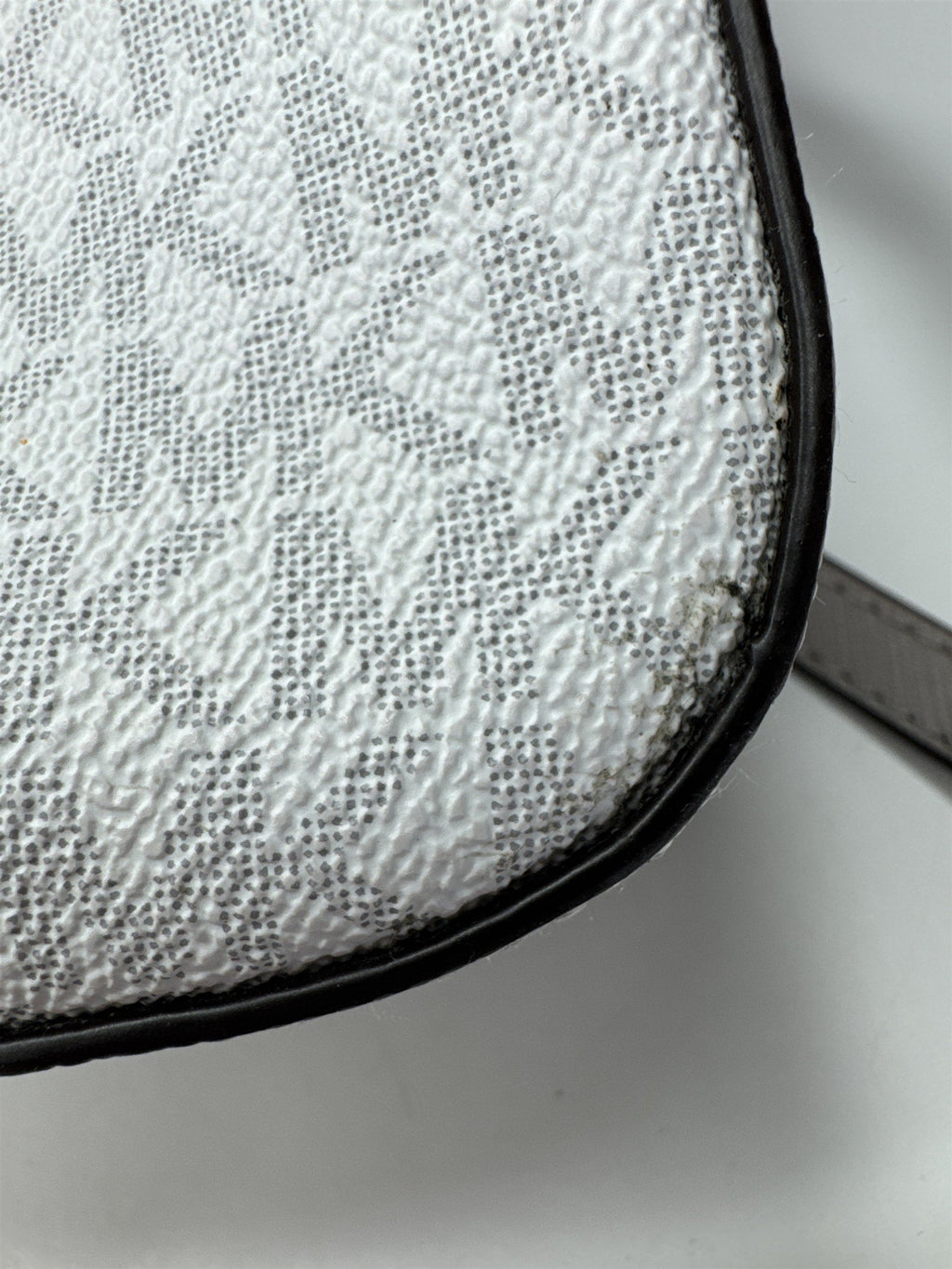 Michael Kors White Grey Crossbody Bag MK Signature Silver Chain