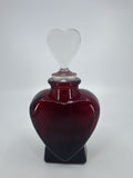 Vintage Heart Shaped Valentine's Day Glass Bottle Perfume Bottle W/ Stopper