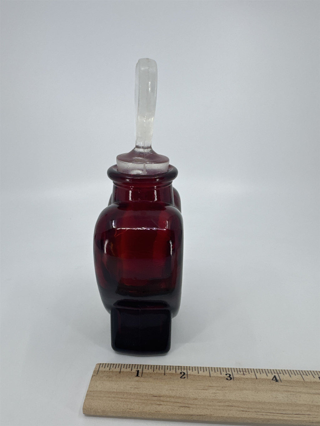 Vintage Heart Shaped Valentine's Day Glass Bottle Perfume Bottle W/ Stopper