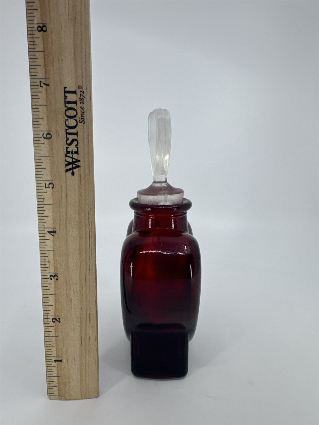 Vintage Heart Shaped Valentine's Day Glass Bottle Perfume Bottle W/ Stopper