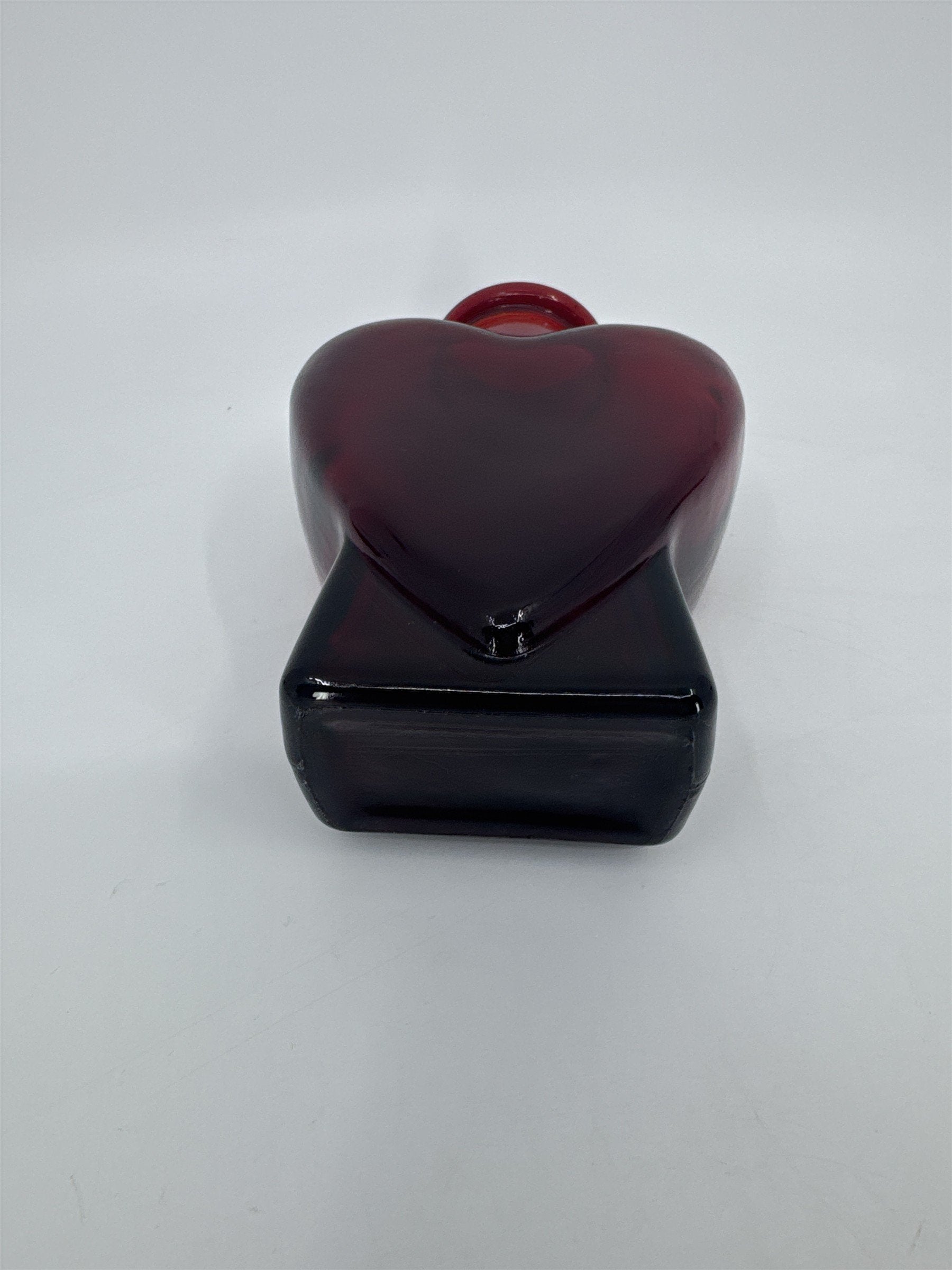 Vintage Heart Shaped Valentine's Day Glass Bottle Perfume Bottle W/ Stopper