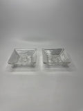 Set 2 Anchor Hocking MCM Glass Taper Candle Holders Square Geometric
