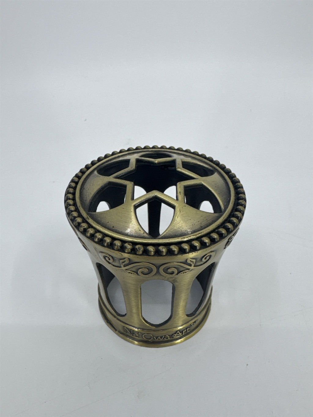 Vintage Ne 'Qwa Art Fragrance Oil Lamp Crown Brass Toned Topper