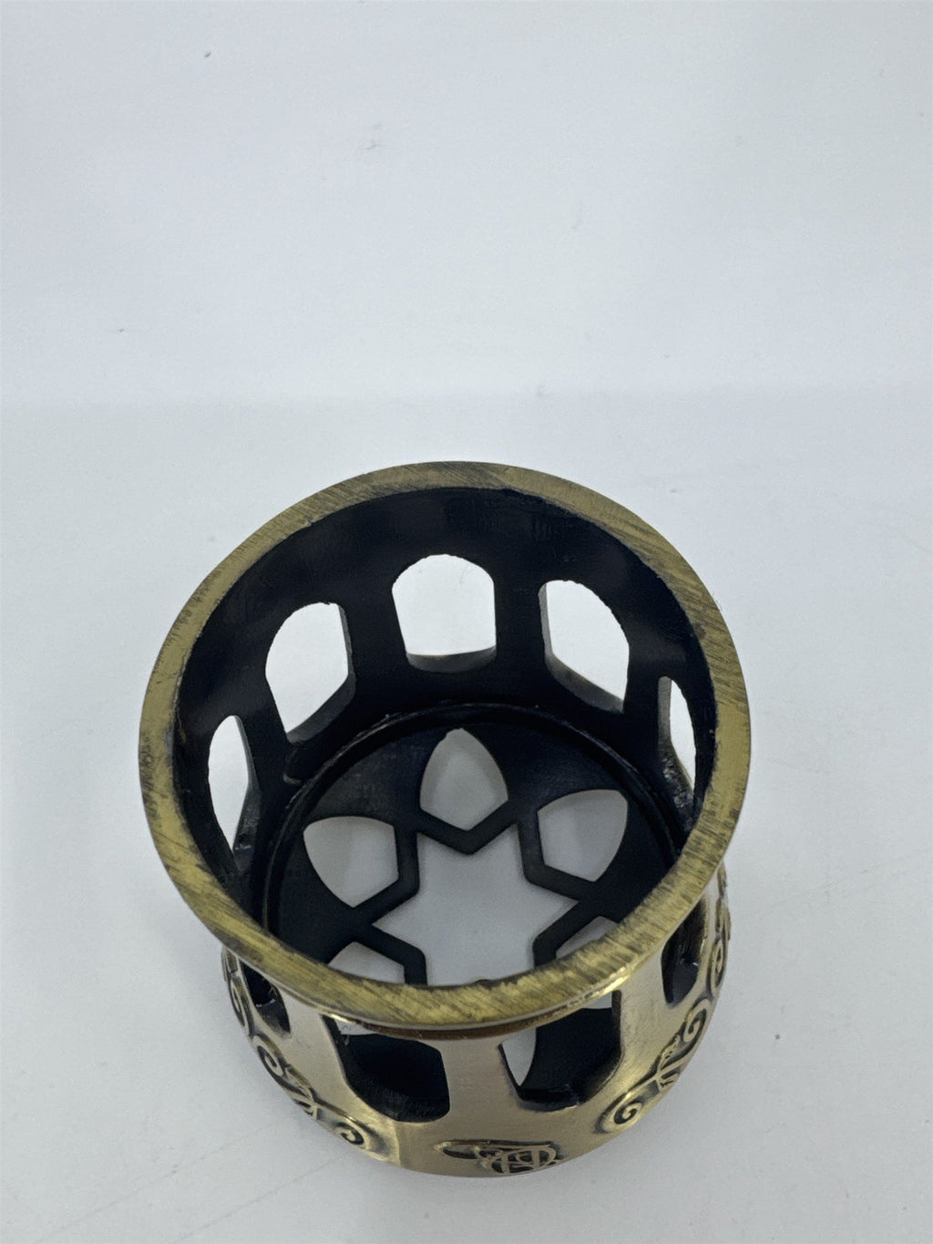 Vintage Ne 'Qwa Art Fragrance Oil Lamp Crown Brass Toned Topper
