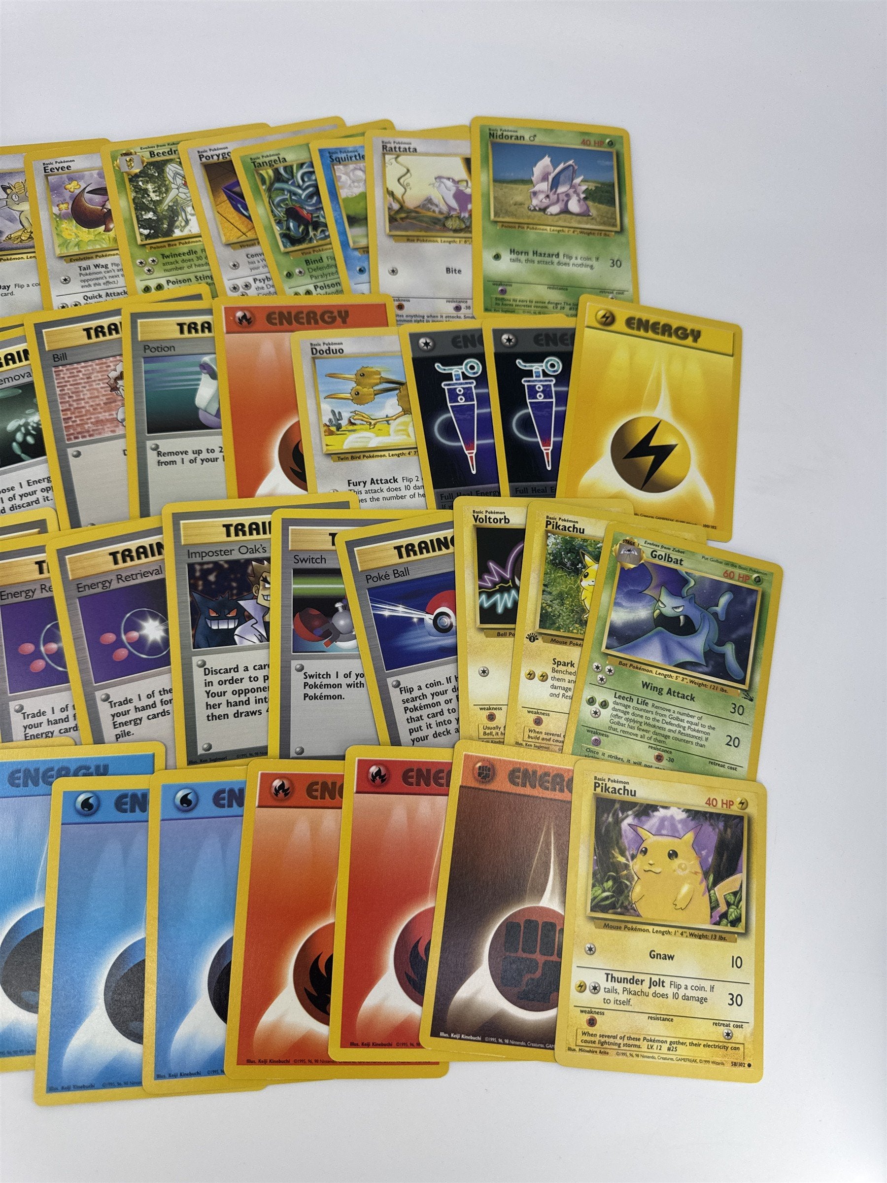 Lot of 40 Random Assorted Pokemon Playing Cards Vintage 1999 (As Pictured)