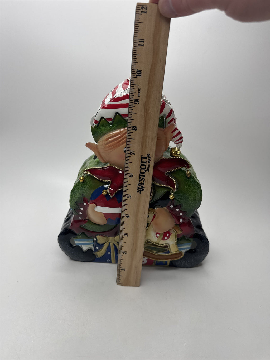 Home Interiors Metal Elf Candle Holder Christmas Votive Lantern Holiday NIB