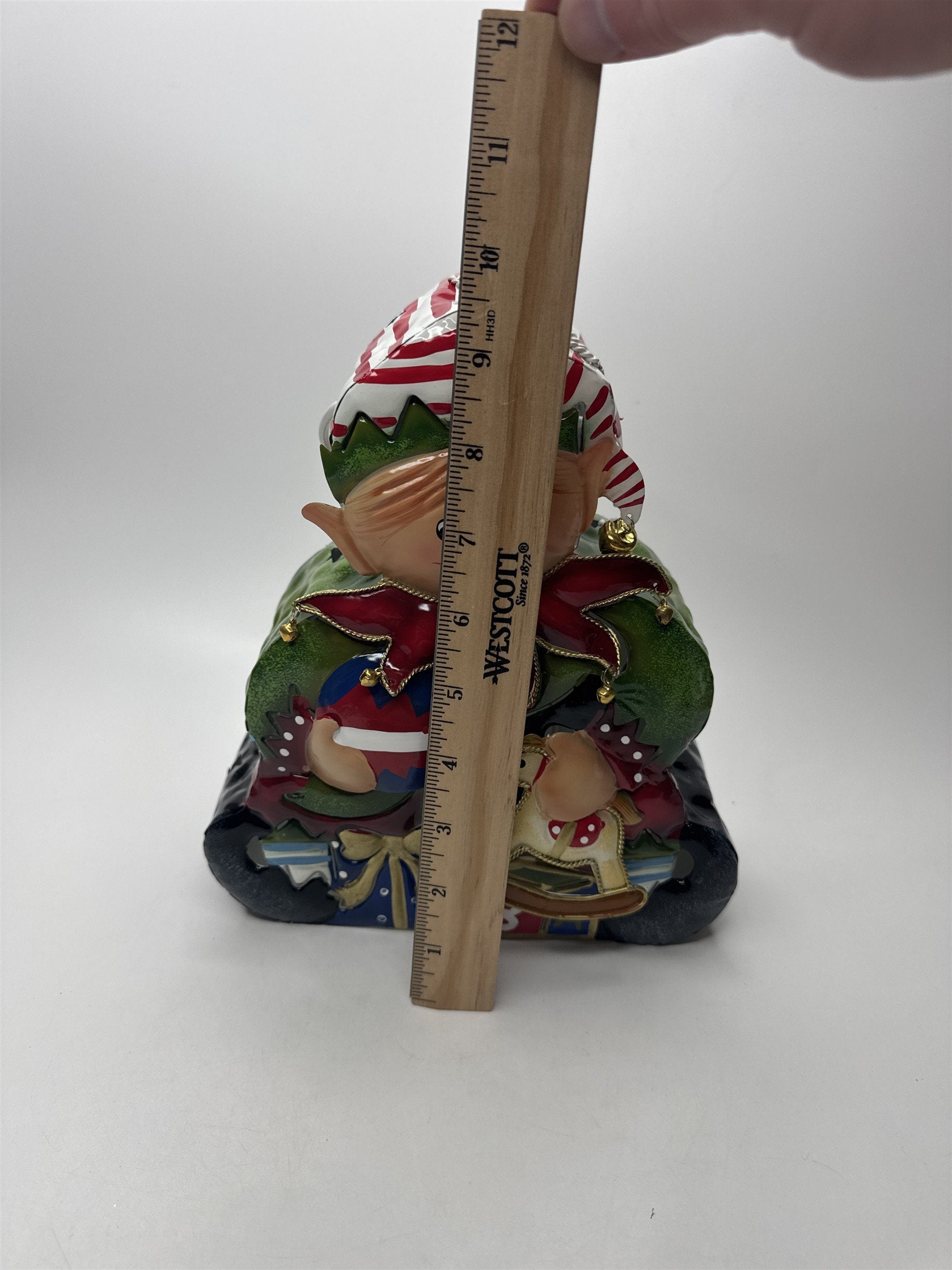 Home Interiors Metal Elf Candle Holder Christmas Votive Lantern Holiday NIB