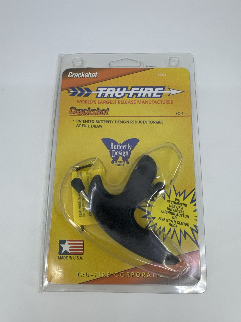 Vintage Tru Fire Crackshot Archery Hunting Thumb Release Butterfly Design